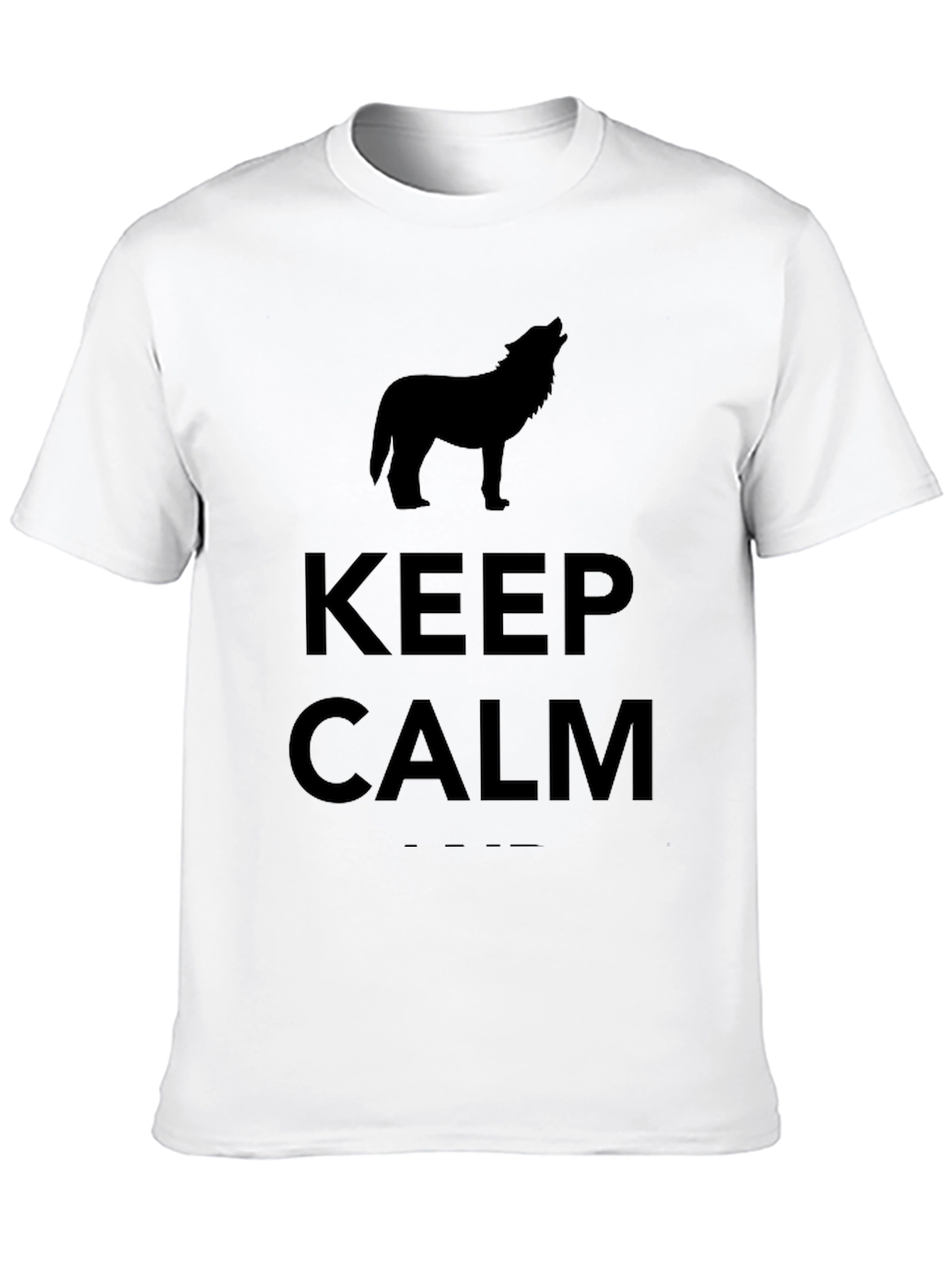 Keep Calm Howling Wolf Graphic T-Shirt