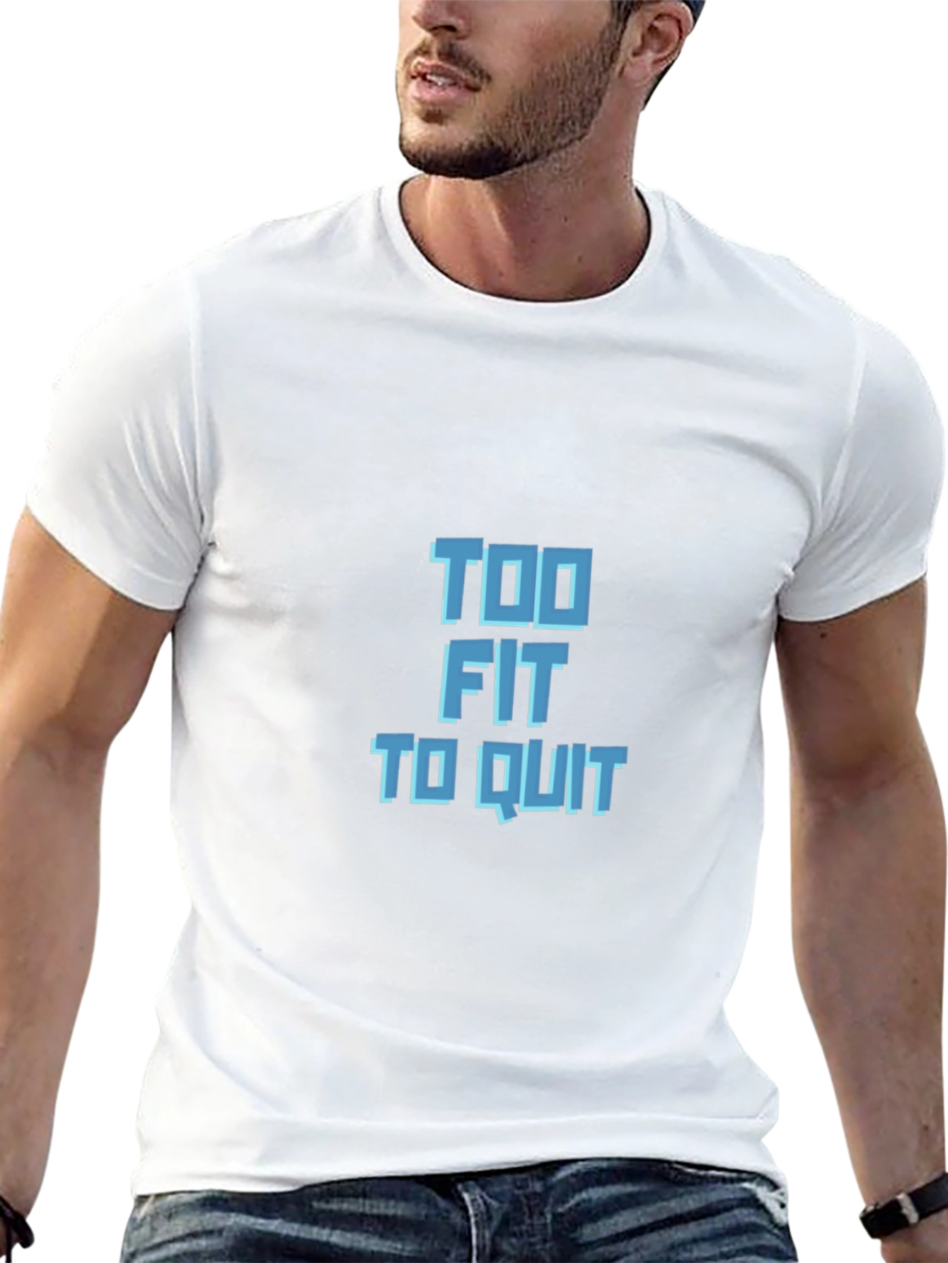 Too Fit to Quit Graphic Tee - Black