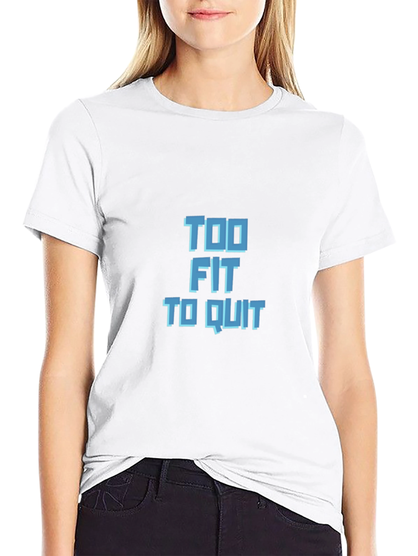 Too Fit to Quit Graphic Tee - Black