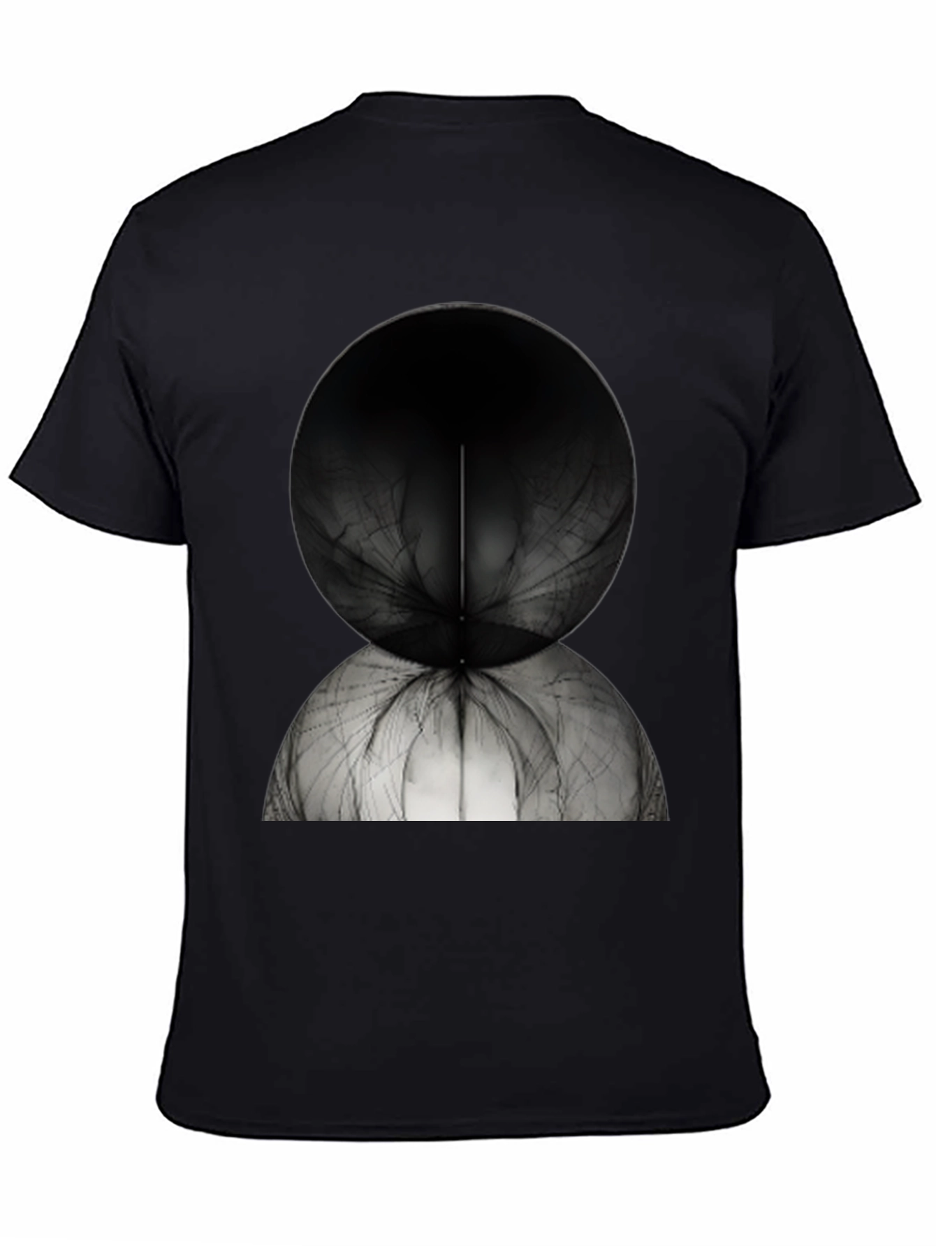 Abstract Spherical Design Tee - Modern Black T-Shirt