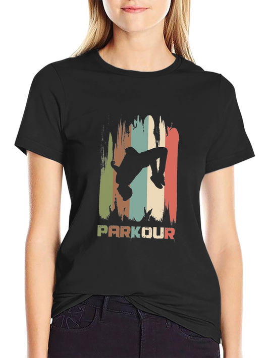 Parkour Retro Style Black T-Shirt