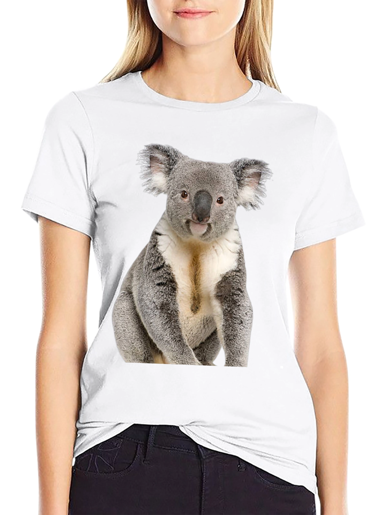Koala Bear Graphic T-Shirt - Black Cotton Tee