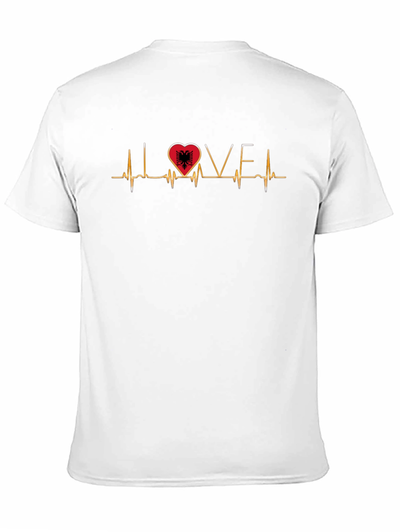 Albania Love Heartbeat Black T-Shirt
