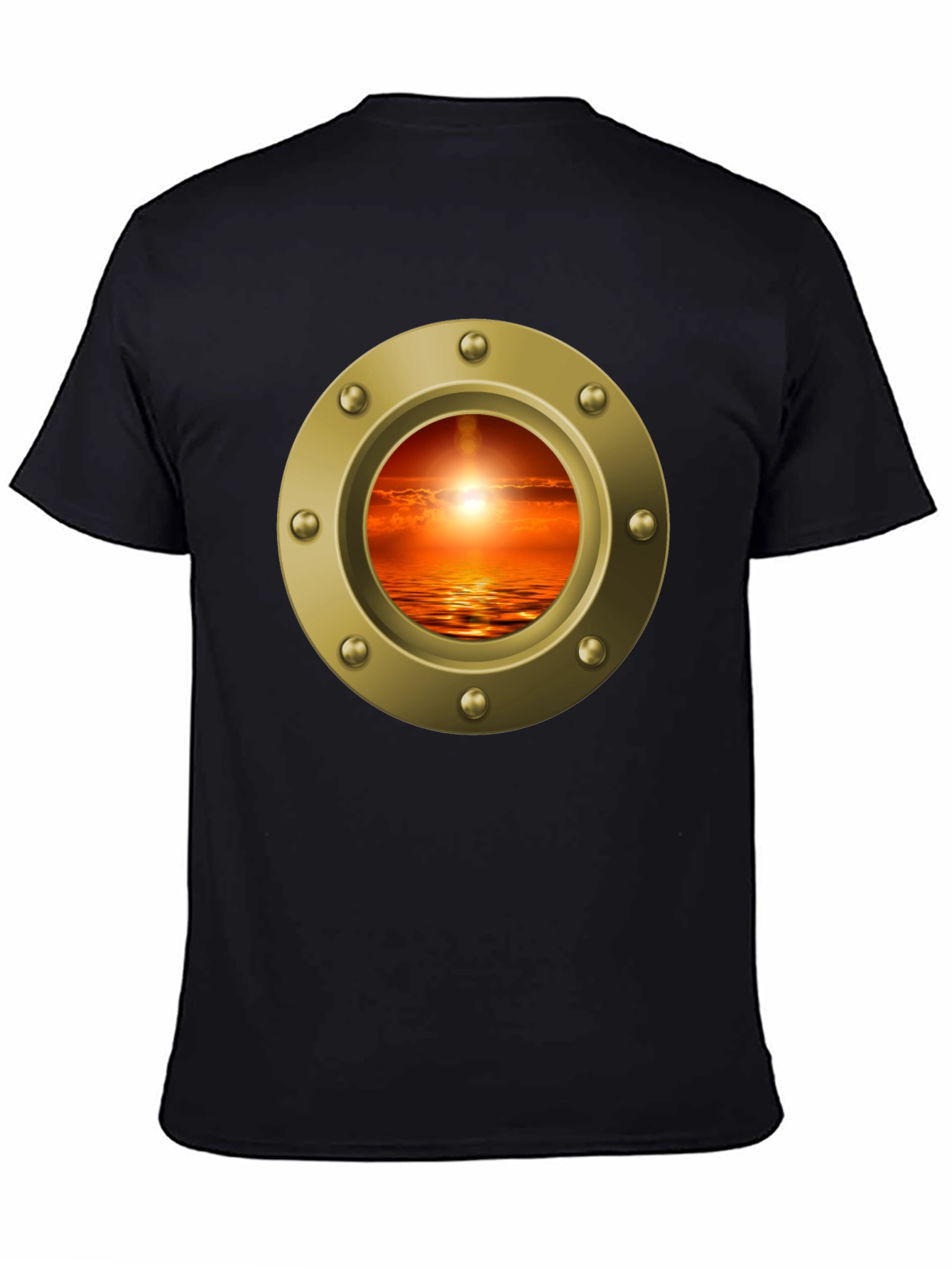 Nautical Porthole Sunset T-Shirt - Ocean View Tee
