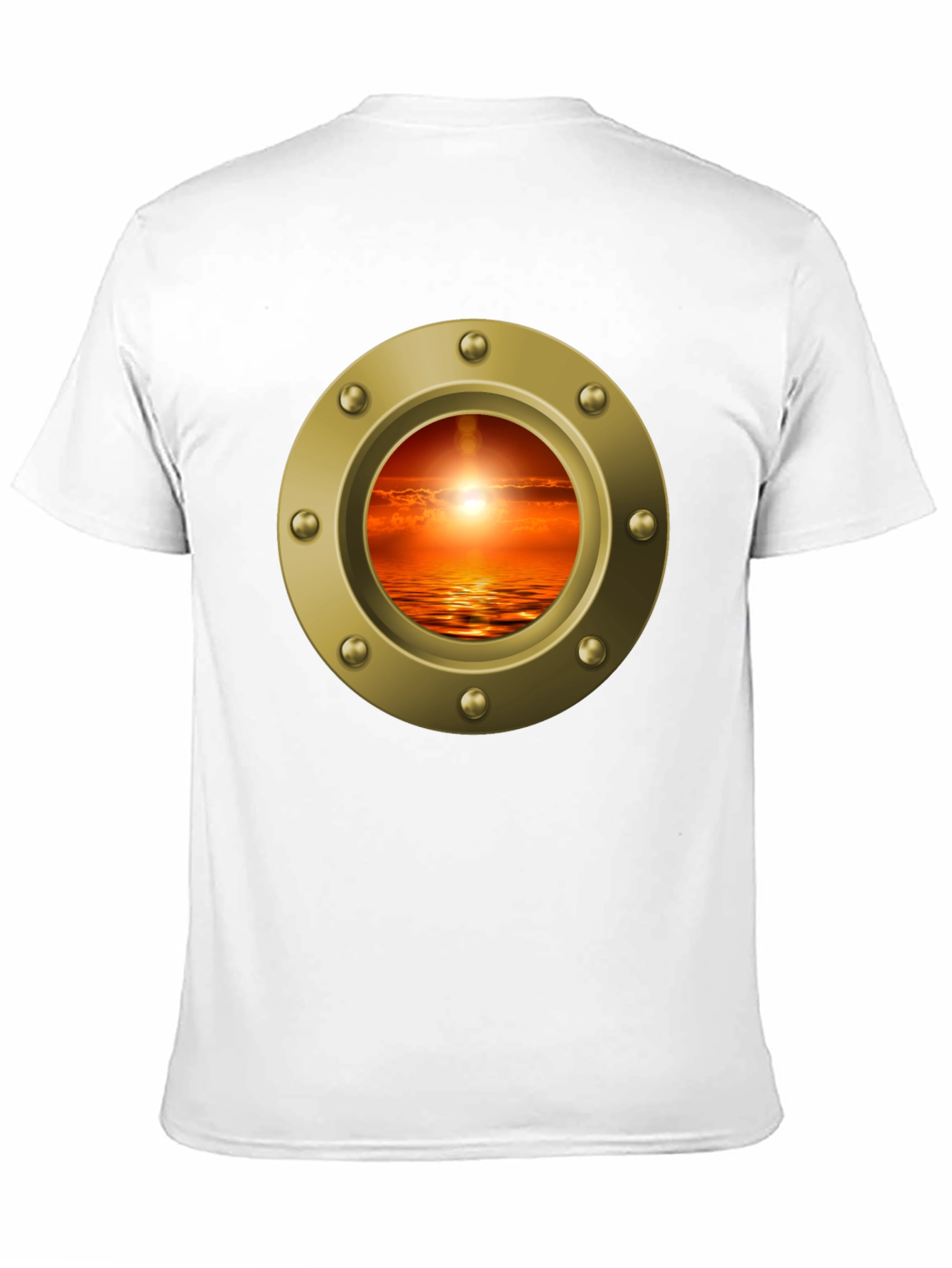 Nautical Porthole Sunset T-Shirt - Ocean View Tee