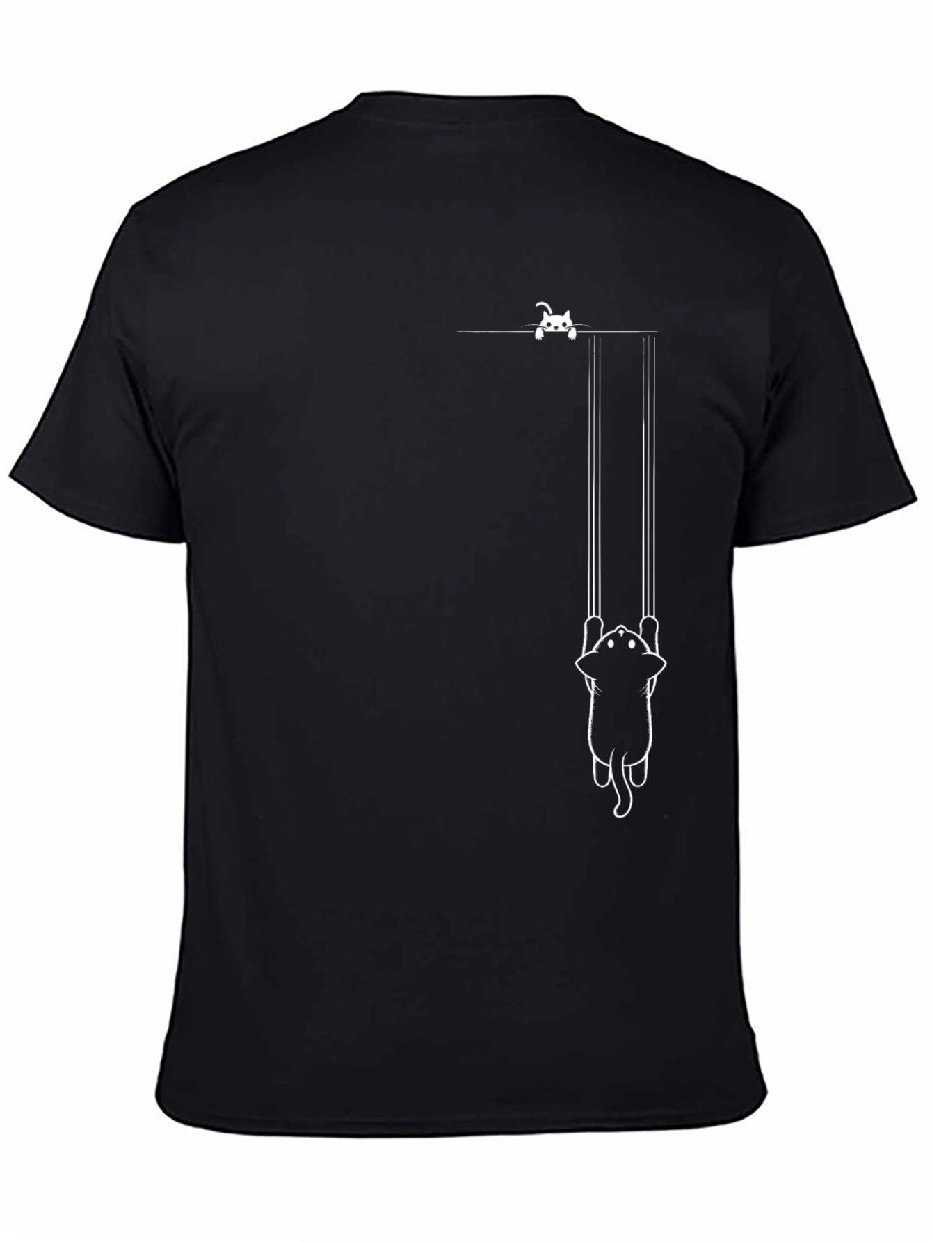 Cat Swing T-Shirt - Black Graphic Tee