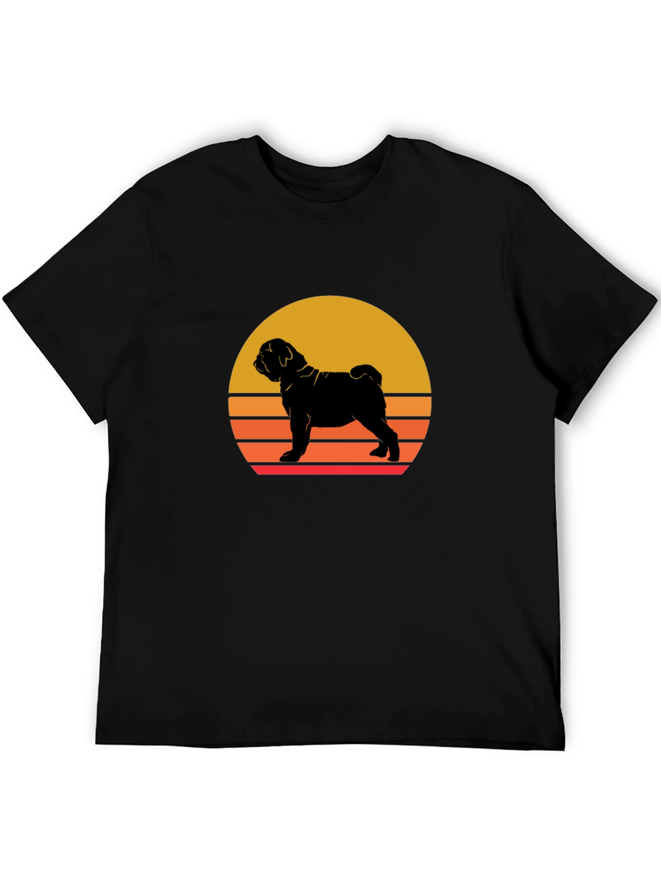 Sunset Dog Graphic Tee - Shar Pei Silhouette
