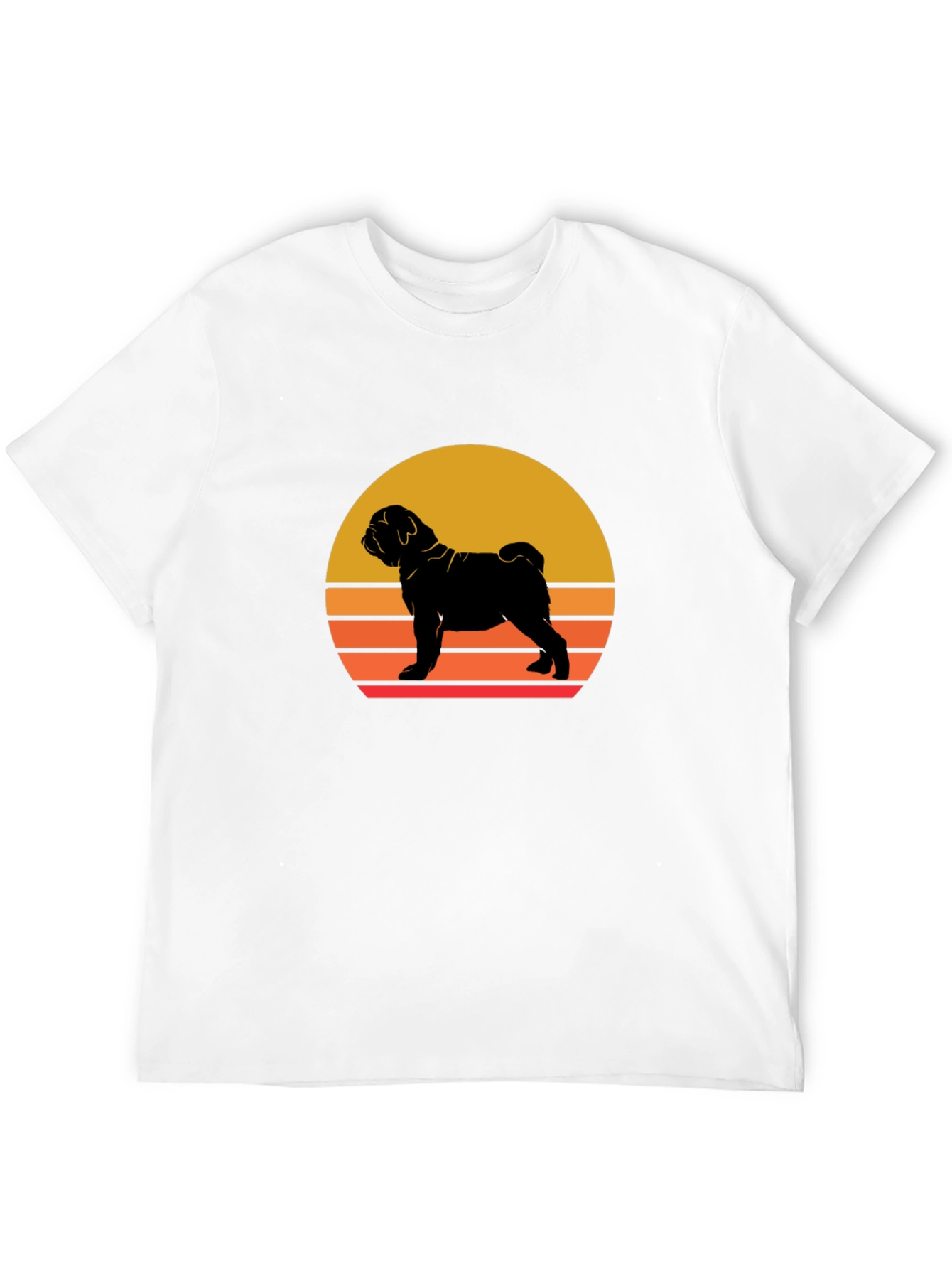 Sunset Dog Graphic Tee - Shar Pei Silhouette