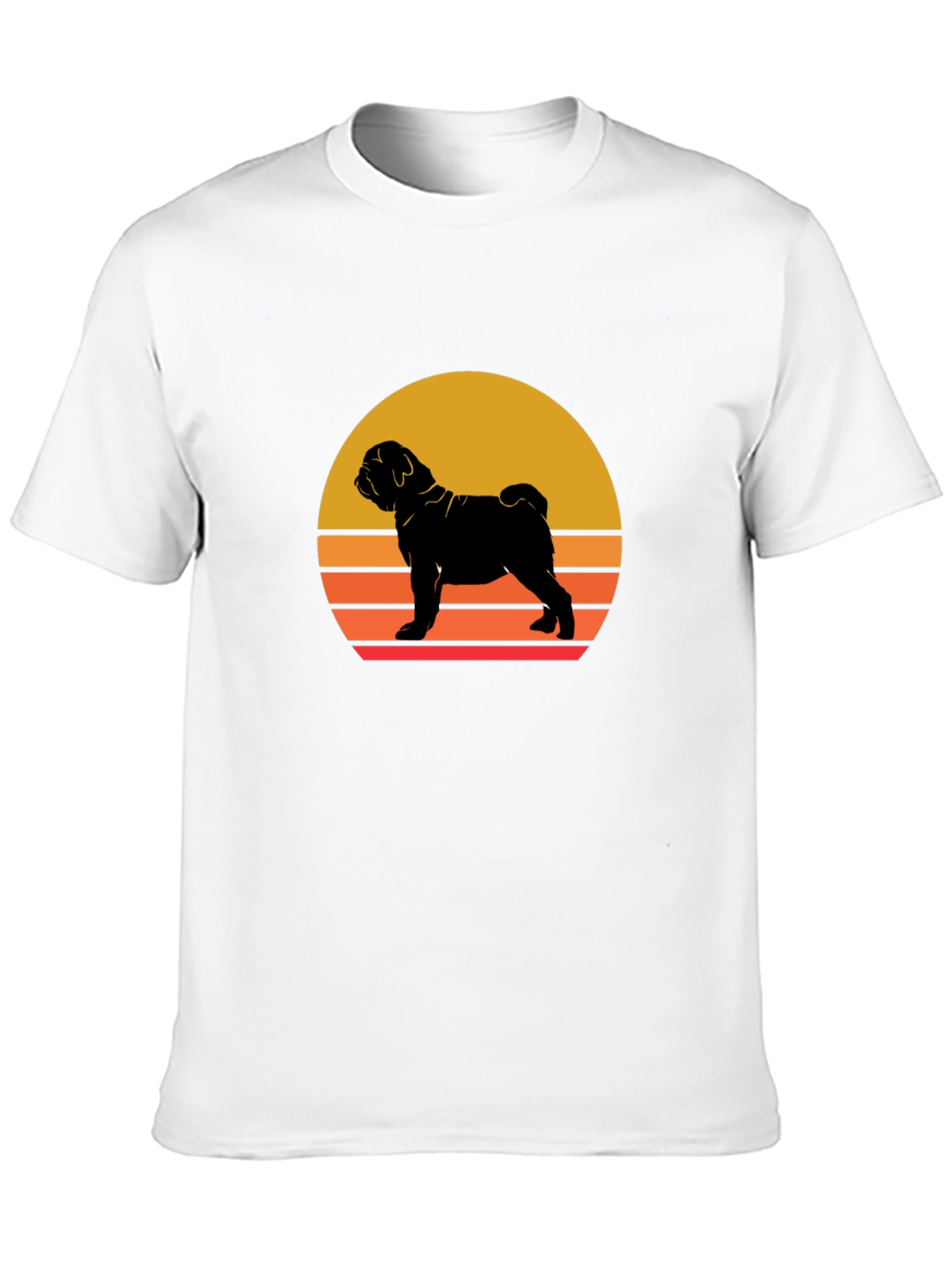 Sunset Dog Graphic Tee - Shar Pei Silhouette