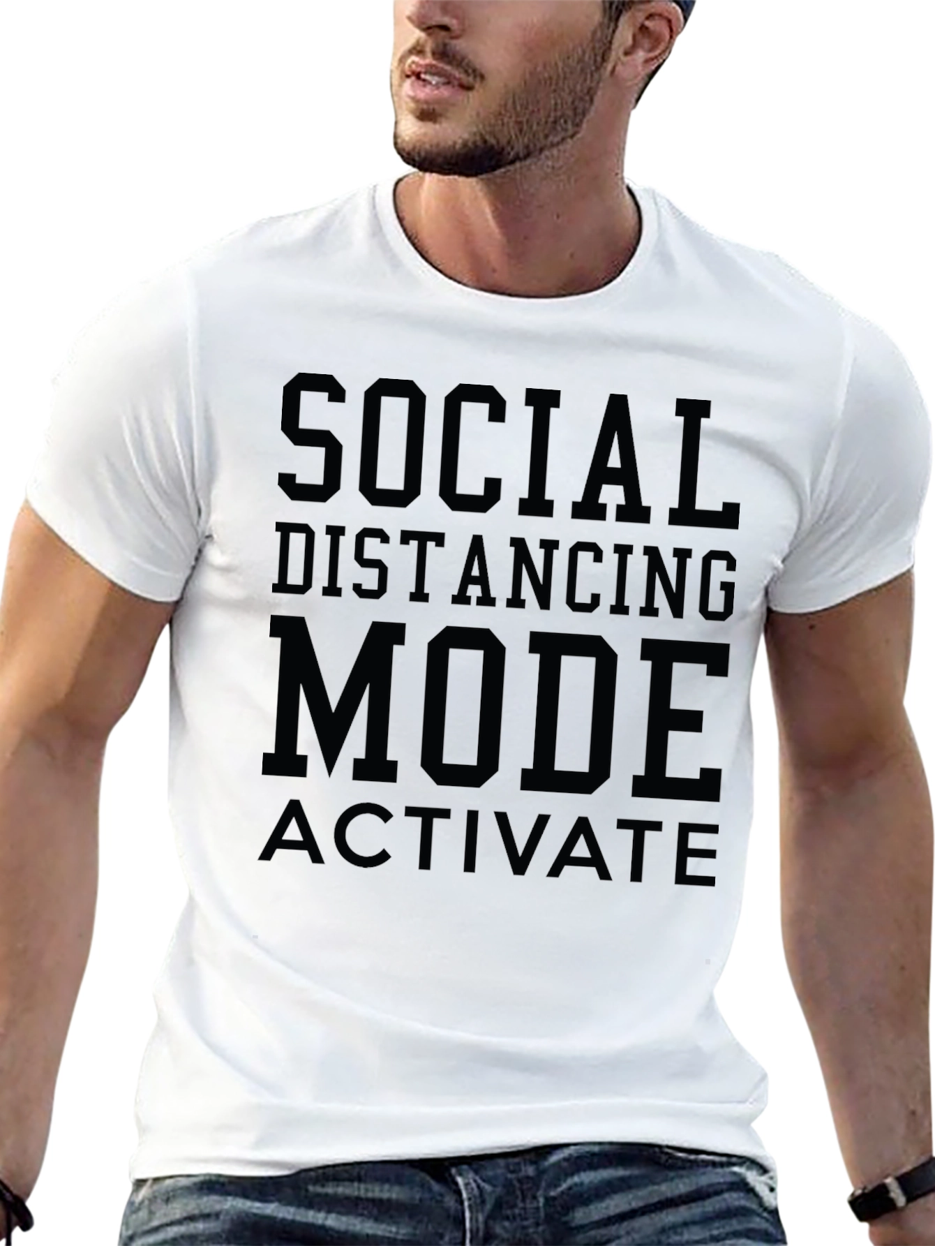Social Distancing Mode T-Shirt - Black Graphic Tee