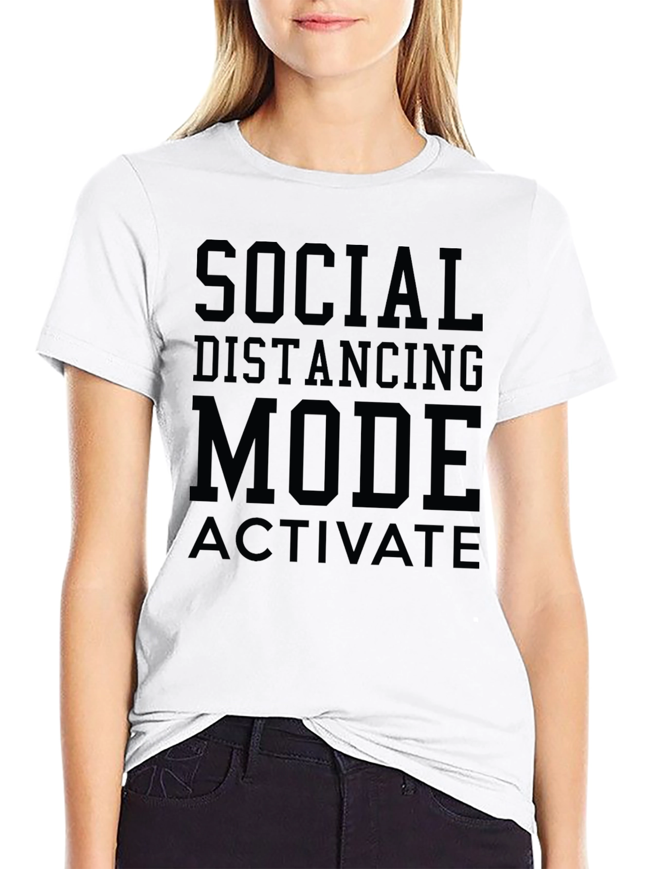 Social Distancing Mode T-Shirt - Black Graphic Tee