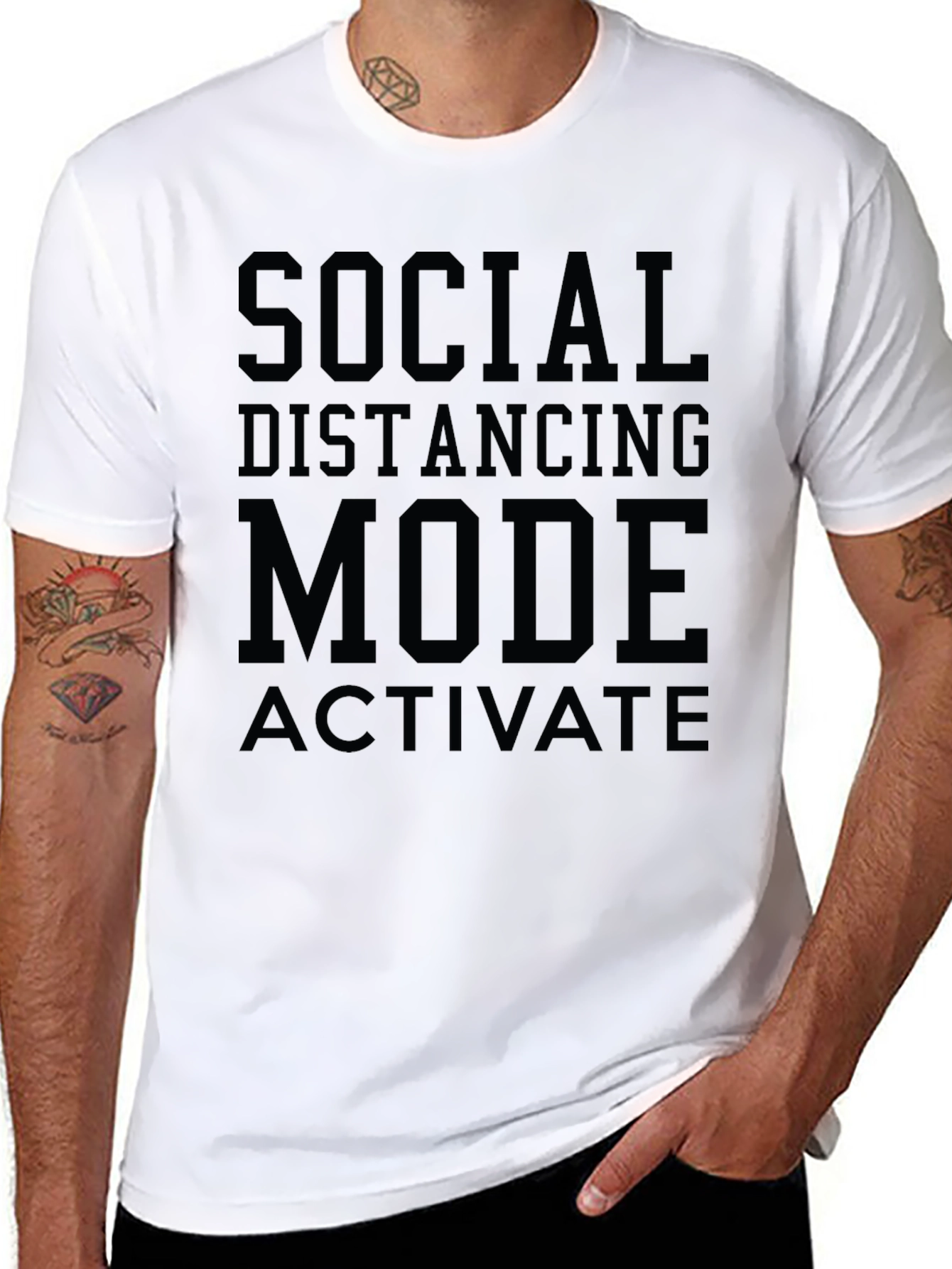 Social Distancing Mode T-Shirt - Black Graphic Tee