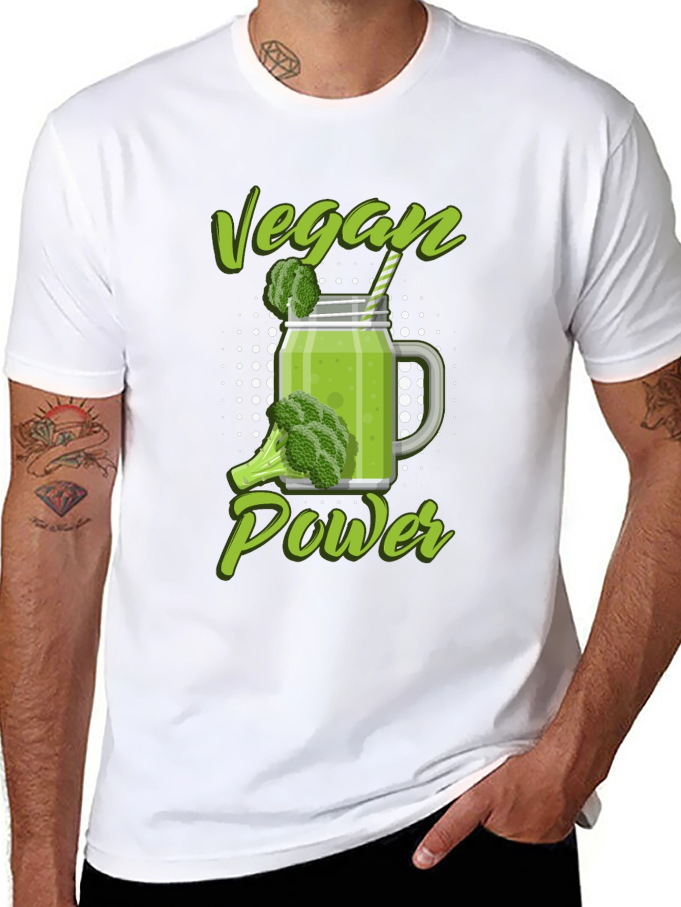 Vegan Power T-Shirt - Green Smoothie Design