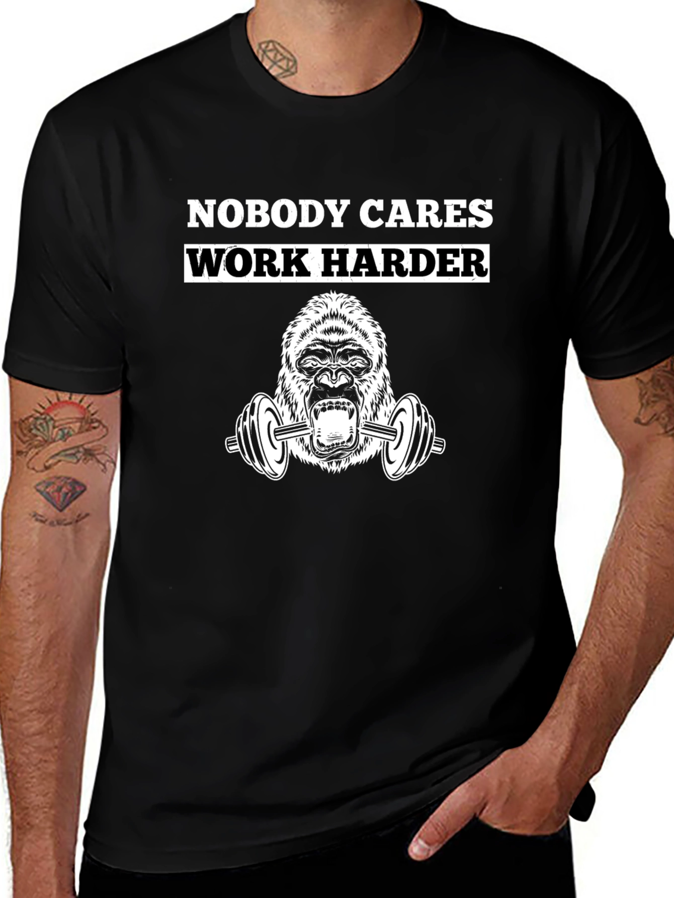 Nobody Cares Work Harder Gorilla Gym T-Shirt