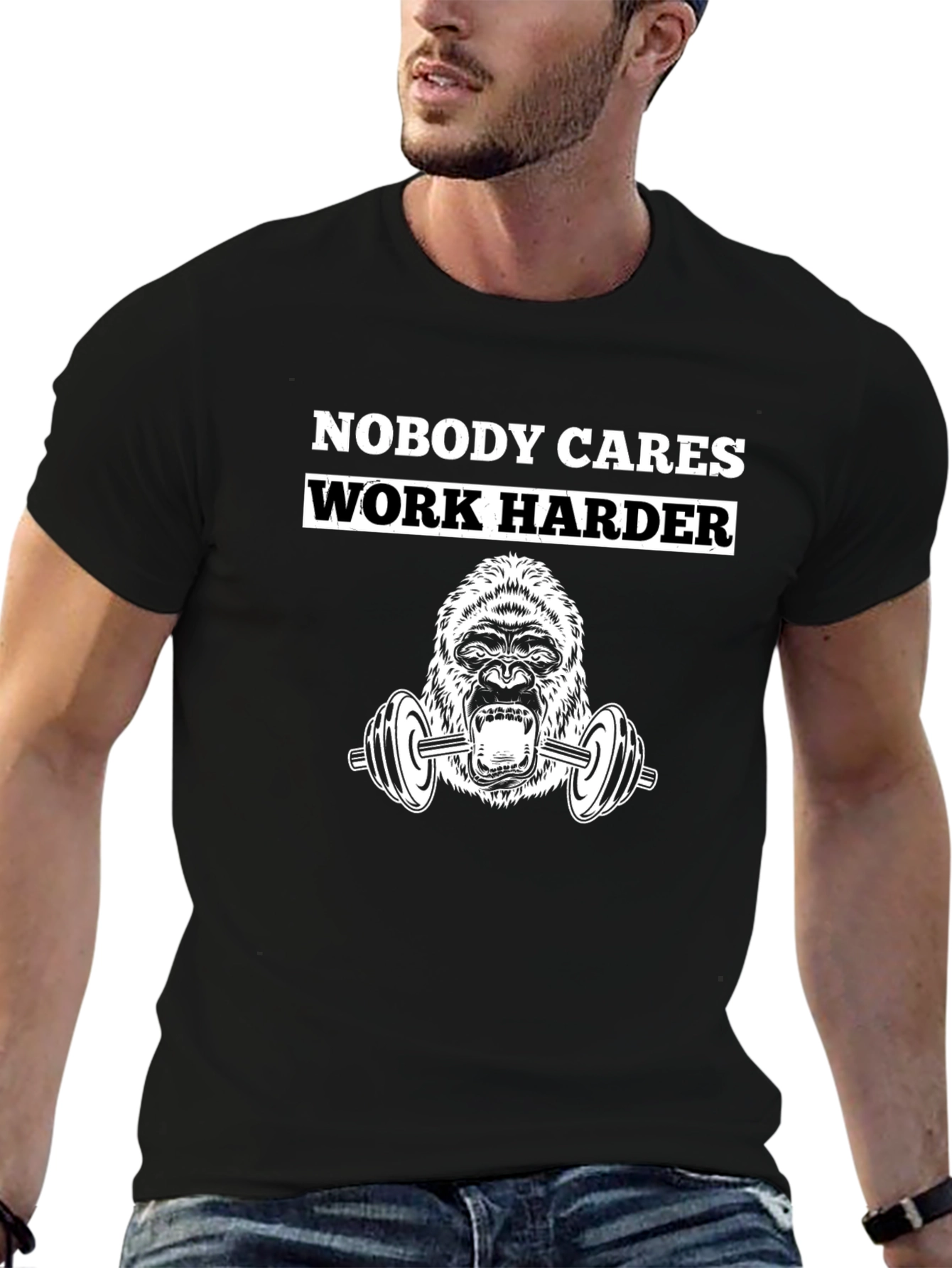 Nobody Cares Work Harder Gorilla Gym T-Shirt