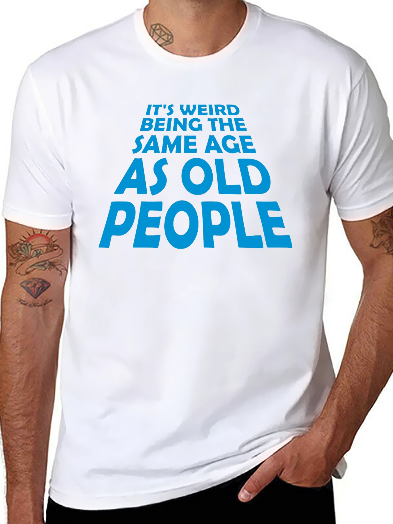 Funny Old People Graphic Tee - Black Cotton T-Shirt
