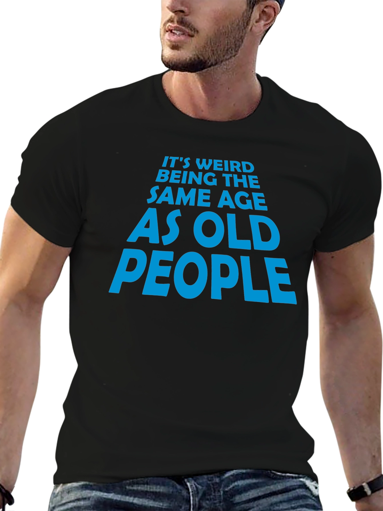 Funny Old People Graphic Tee - Black Cotton T-Shirt