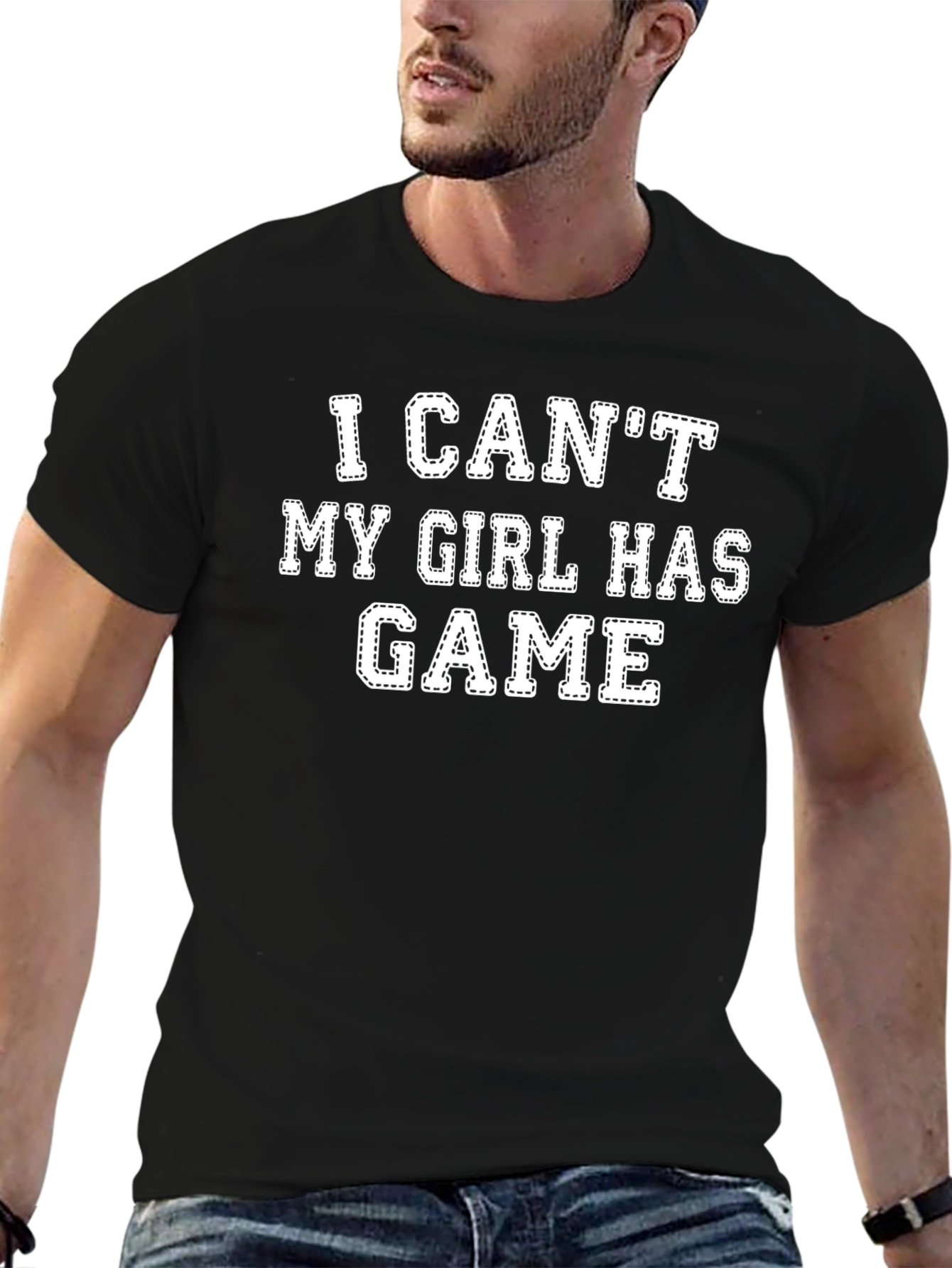 Funny My Girl Has Game Black T-Shirt