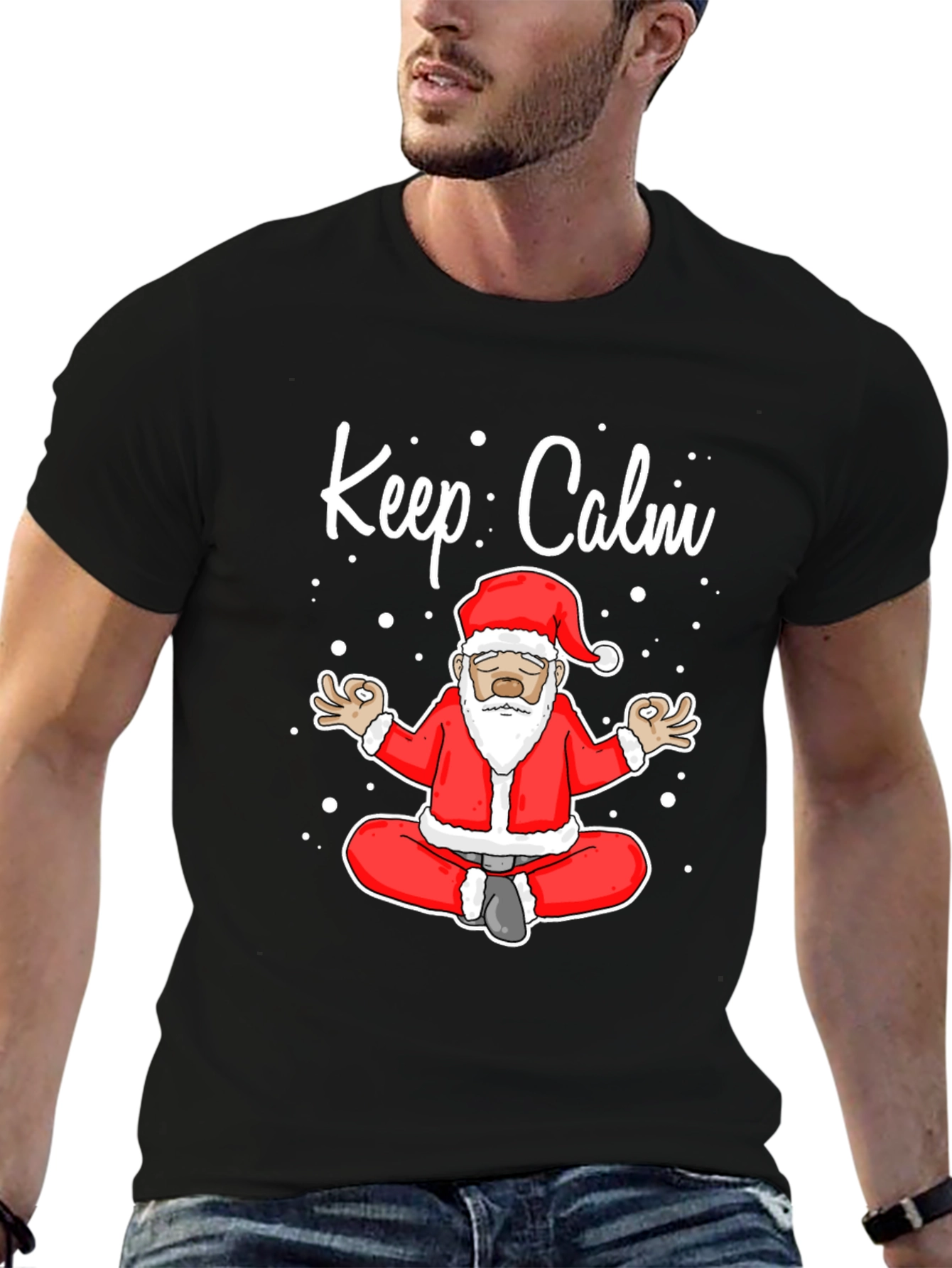 Keep Calm Santa Meditation T-Shirt