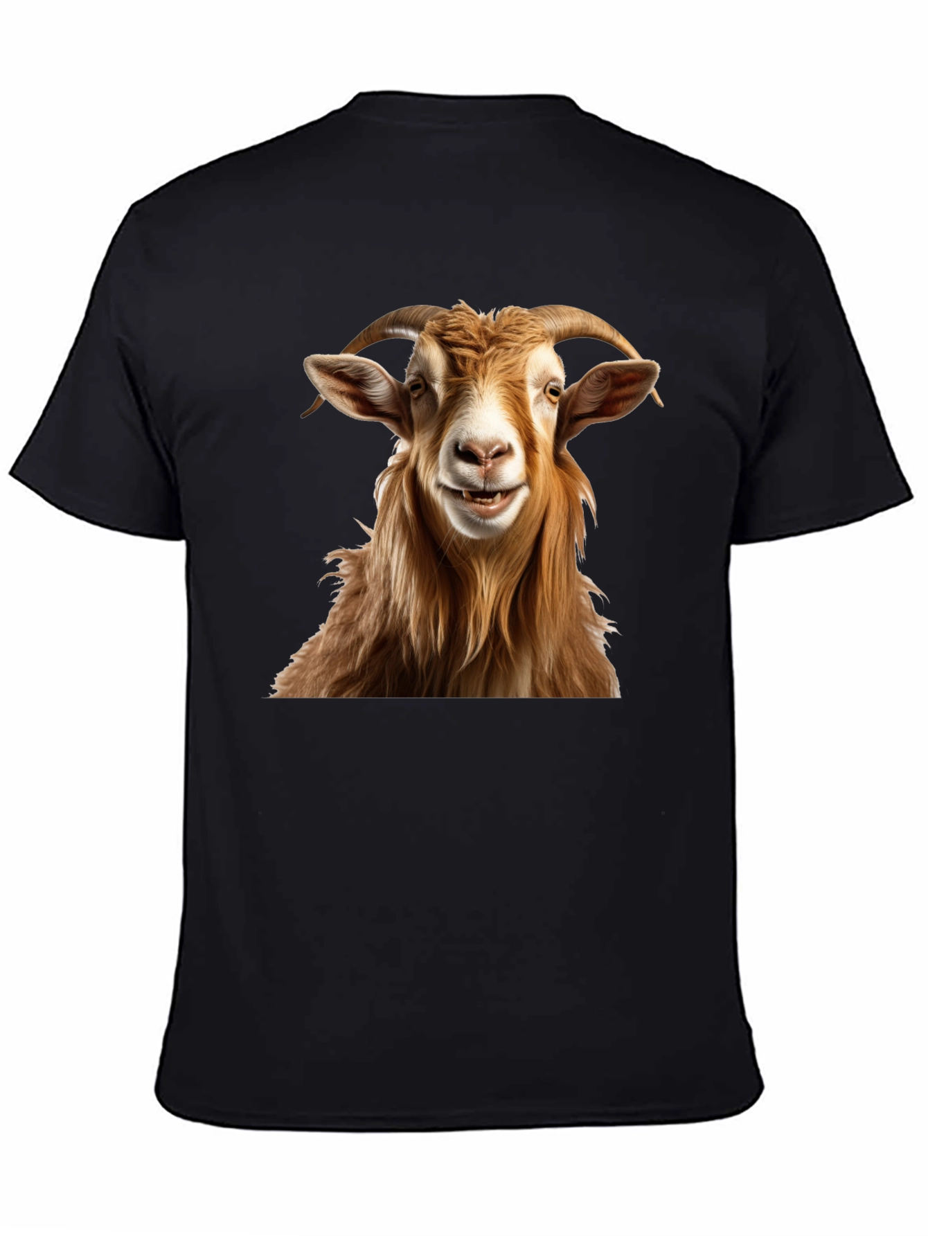 Smiling Goat Graphic Tee - Funny Animal Print