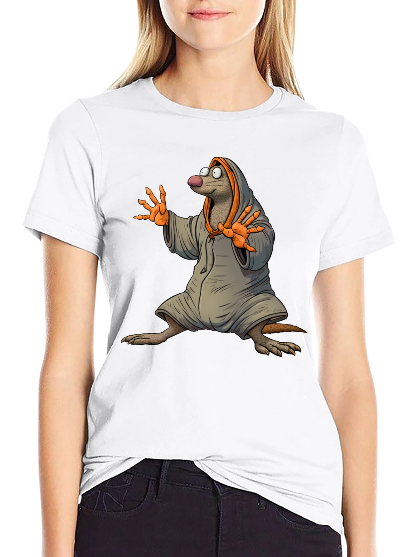 Mole in Robe Graphic T-Shirt - Black