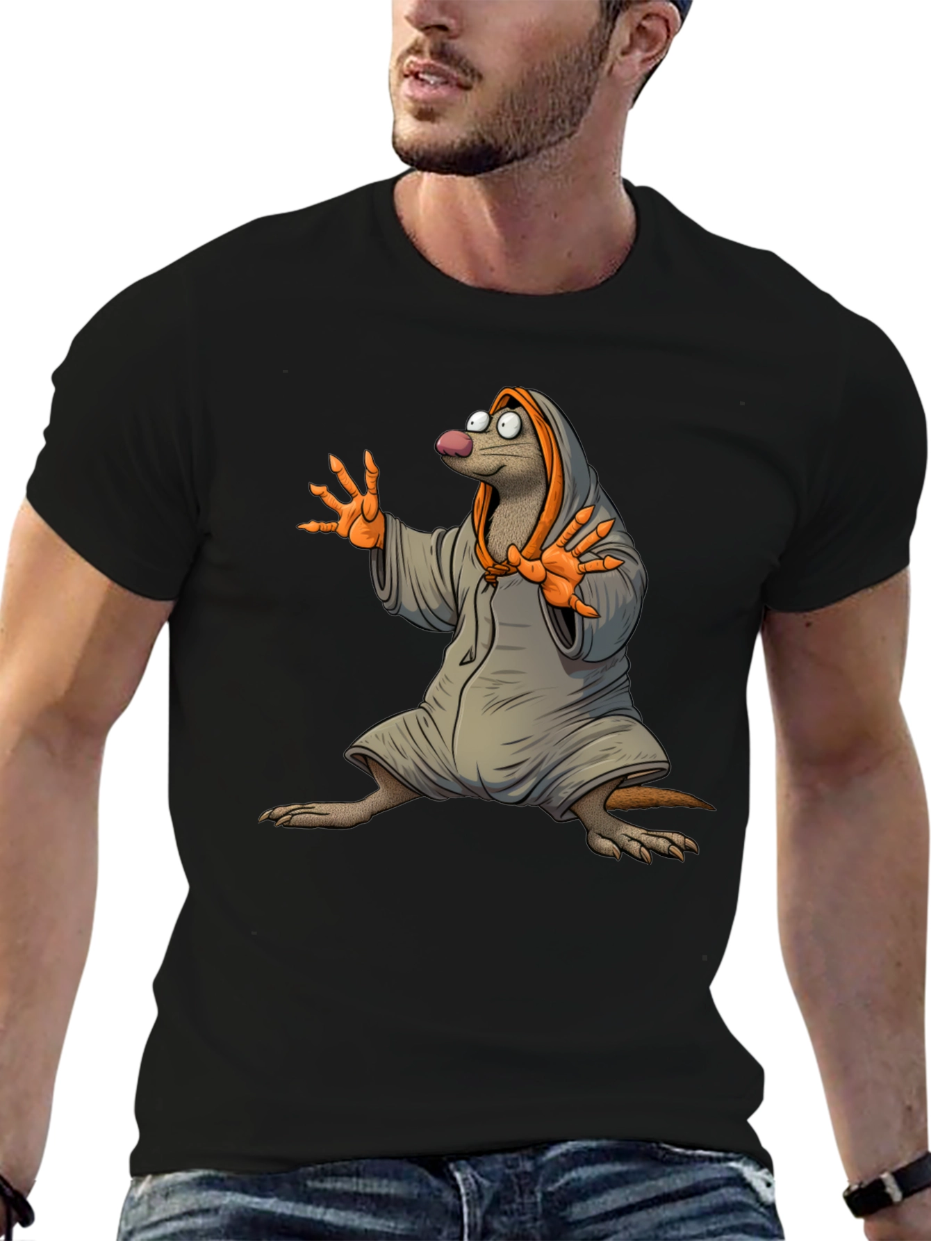 Mole in Robe Graphic T-Shirt - Black