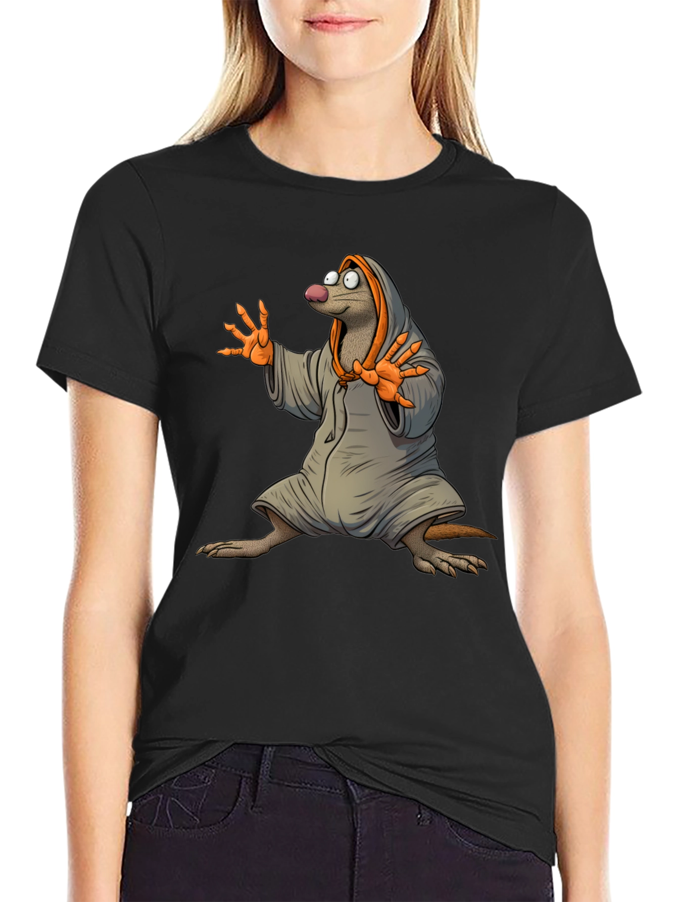 Mole in Robe Graphic T-Shirt - Black