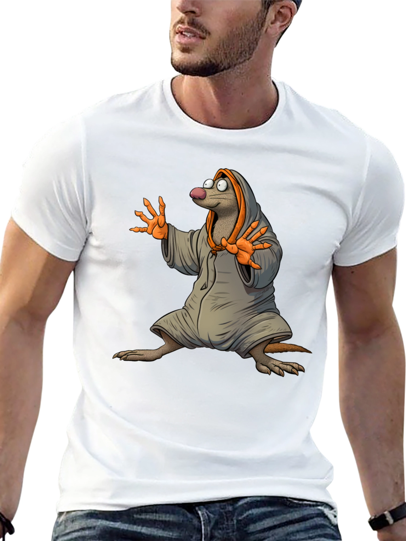 Mole in Robe Graphic T-Shirt - Black