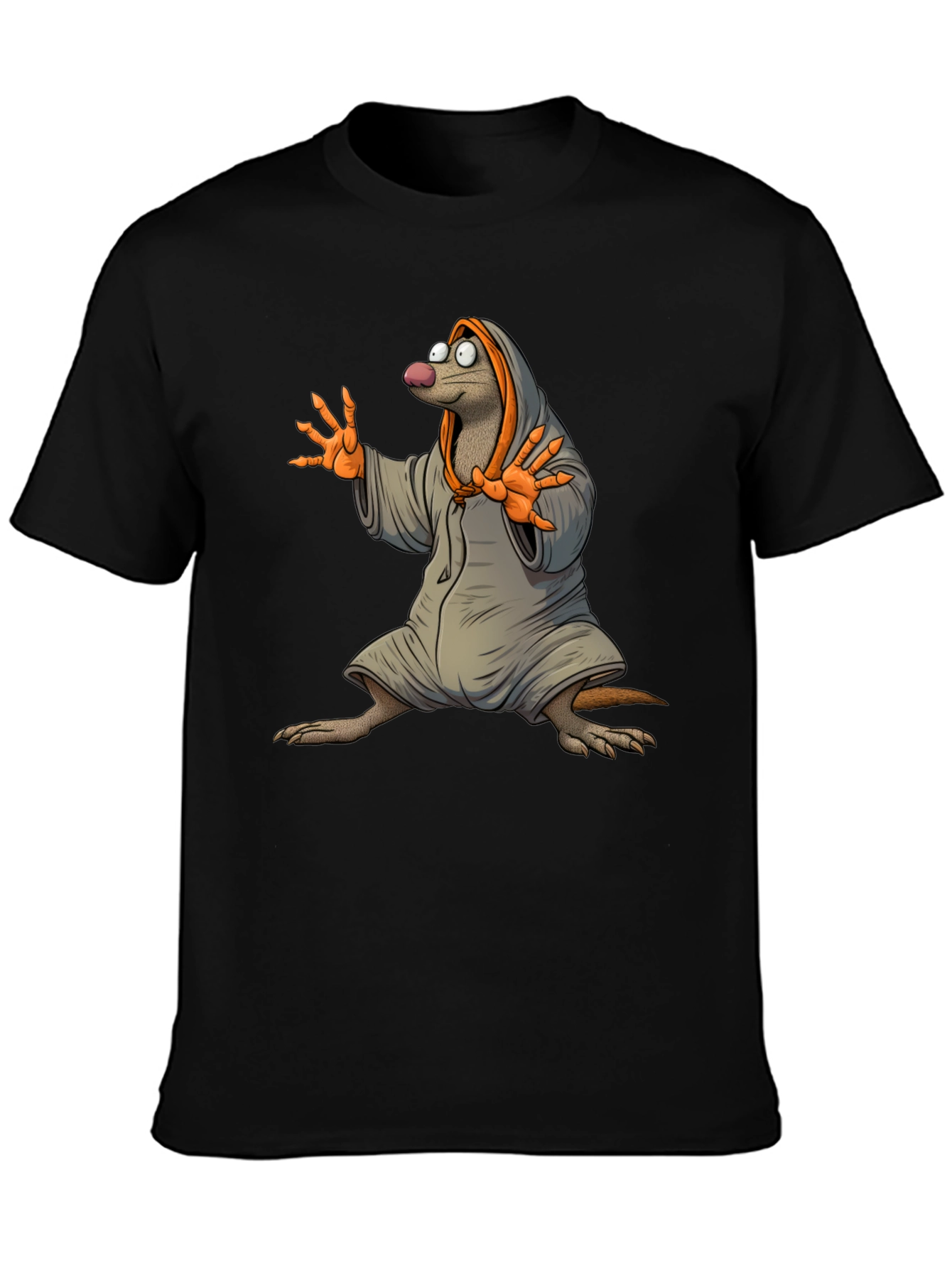 Mole in Robe Graphic T-Shirt - Black