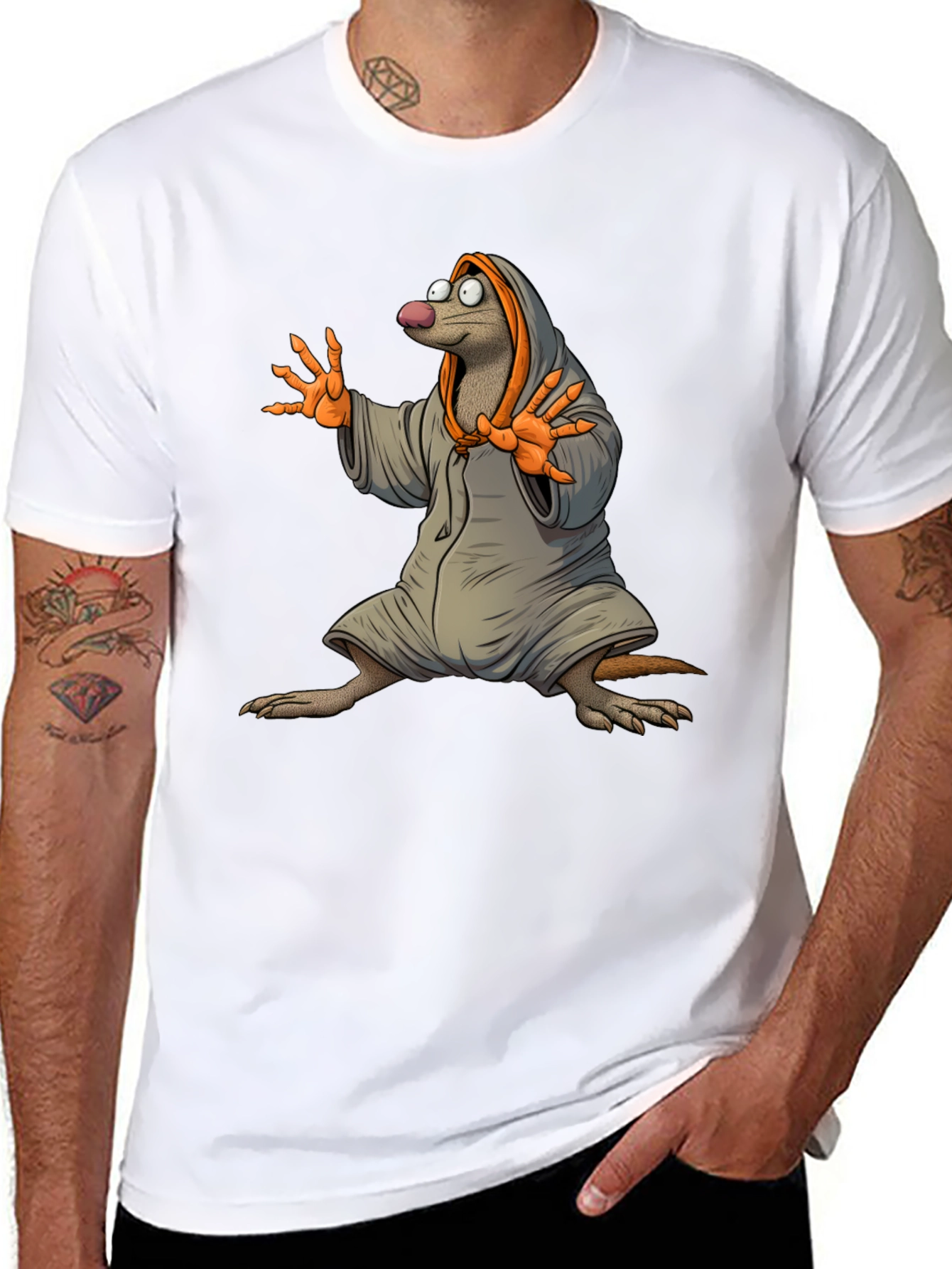 Mole in Robe Graphic T-Shirt - Black