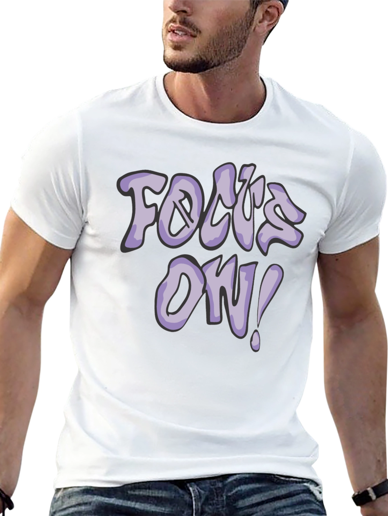 Focus On! Graphic Tee - Casual Black T-Shirt