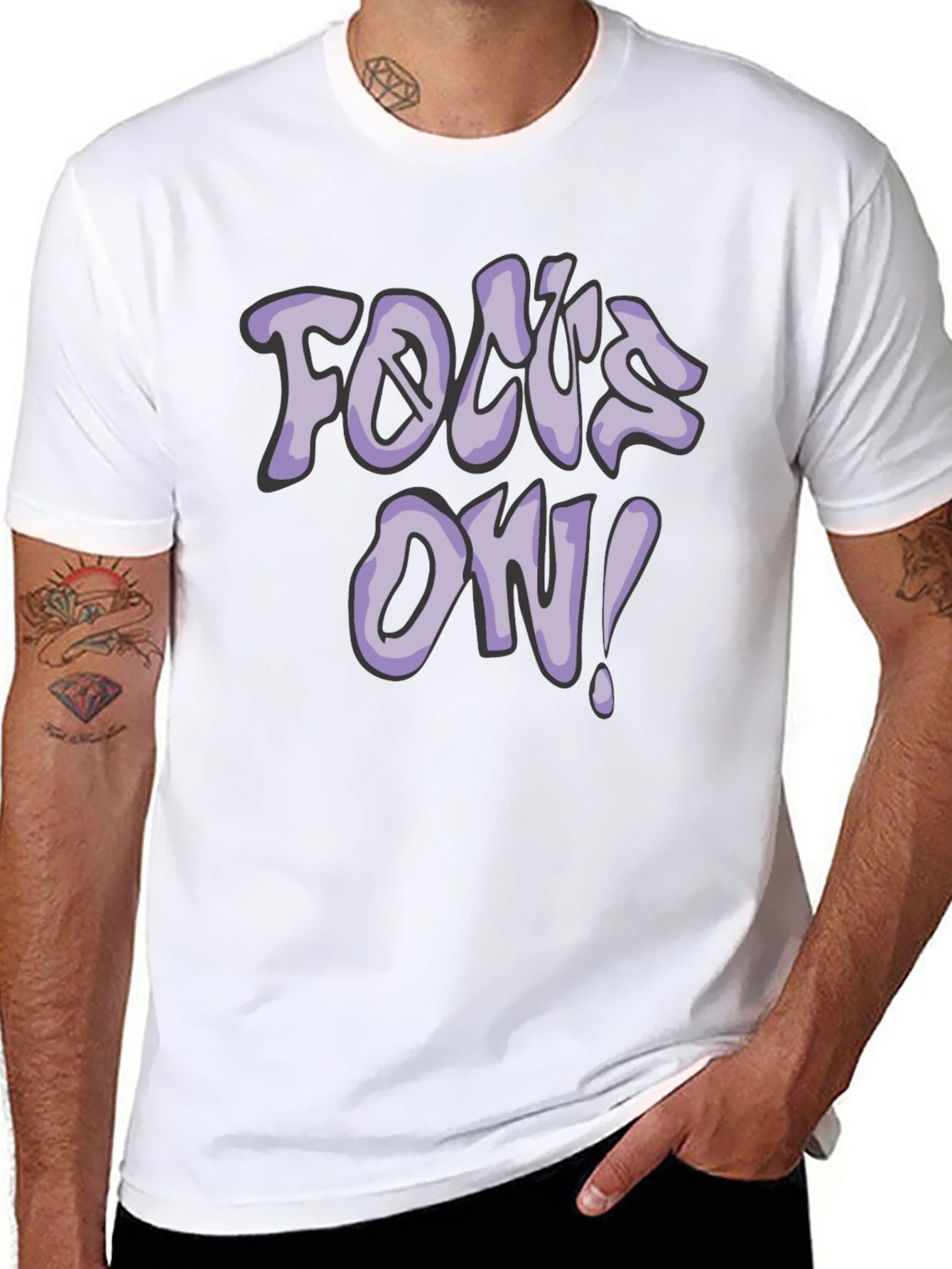 Focus On! Graphic Tee - Casual Black T-Shirt