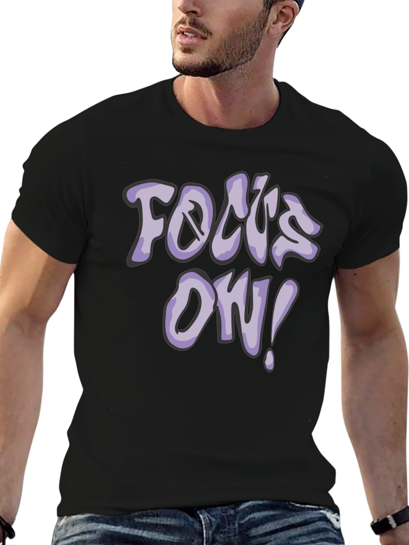 Focus On! Graphic Tee - Casual Black T-Shirt