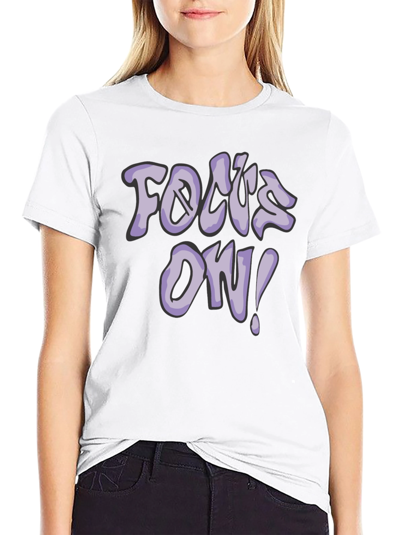 Focus On! Graphic Tee - Casual Black T-Shirt