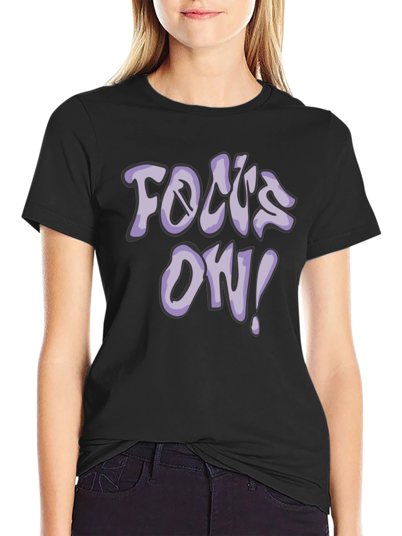 Focus On! Graphic Tee - Casual Black T-Shirt