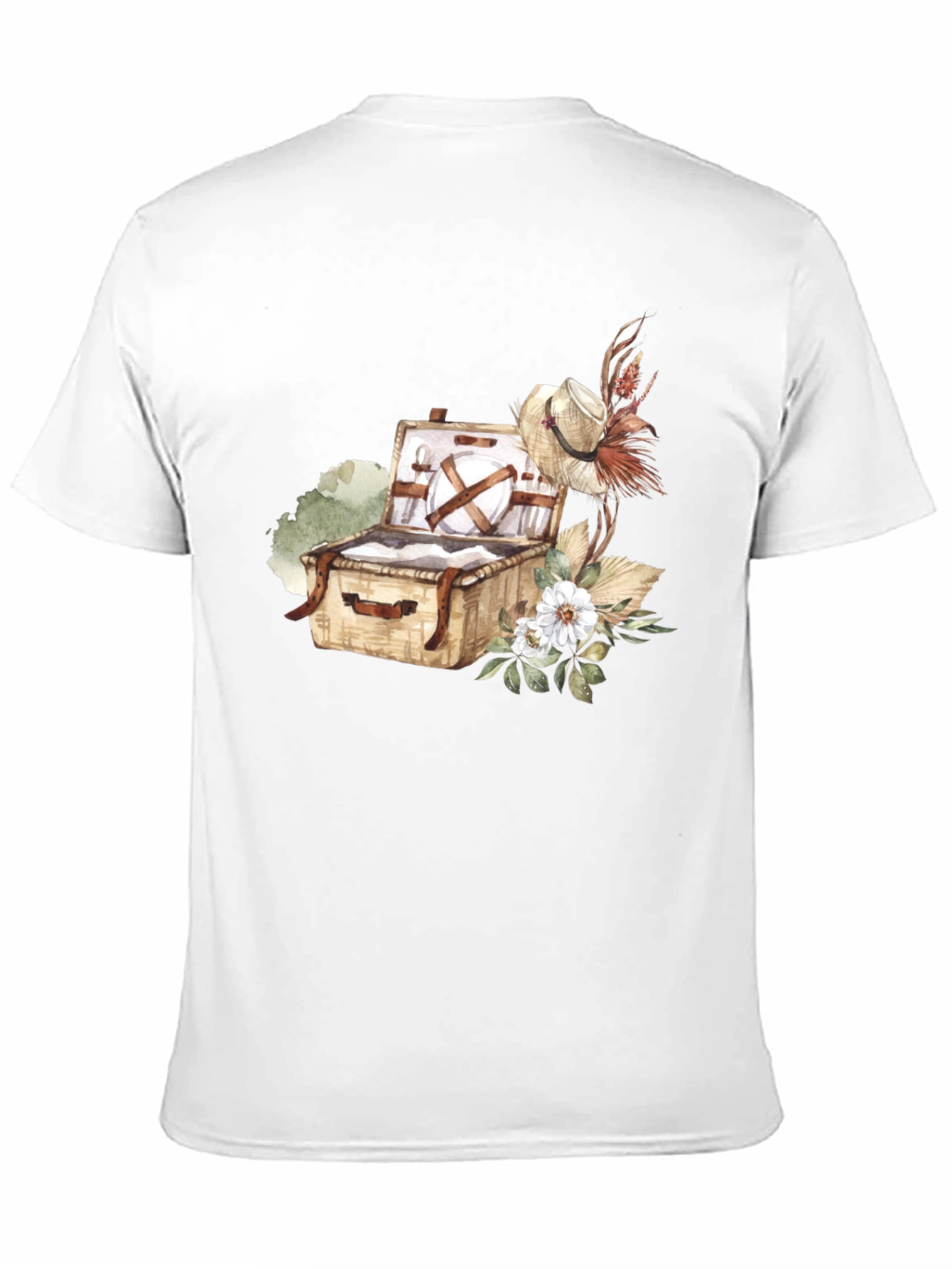 Picnic Basket Graphic Tee - Casual Black T-Shirt