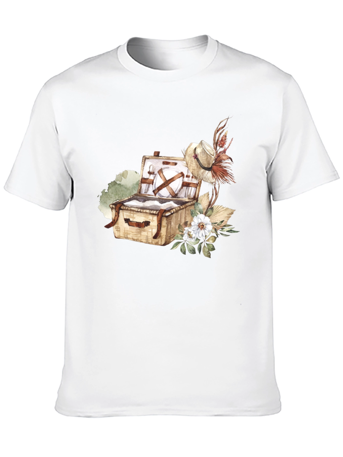 Picnic Basket Graphic Tee - Casual Black T-Shirt