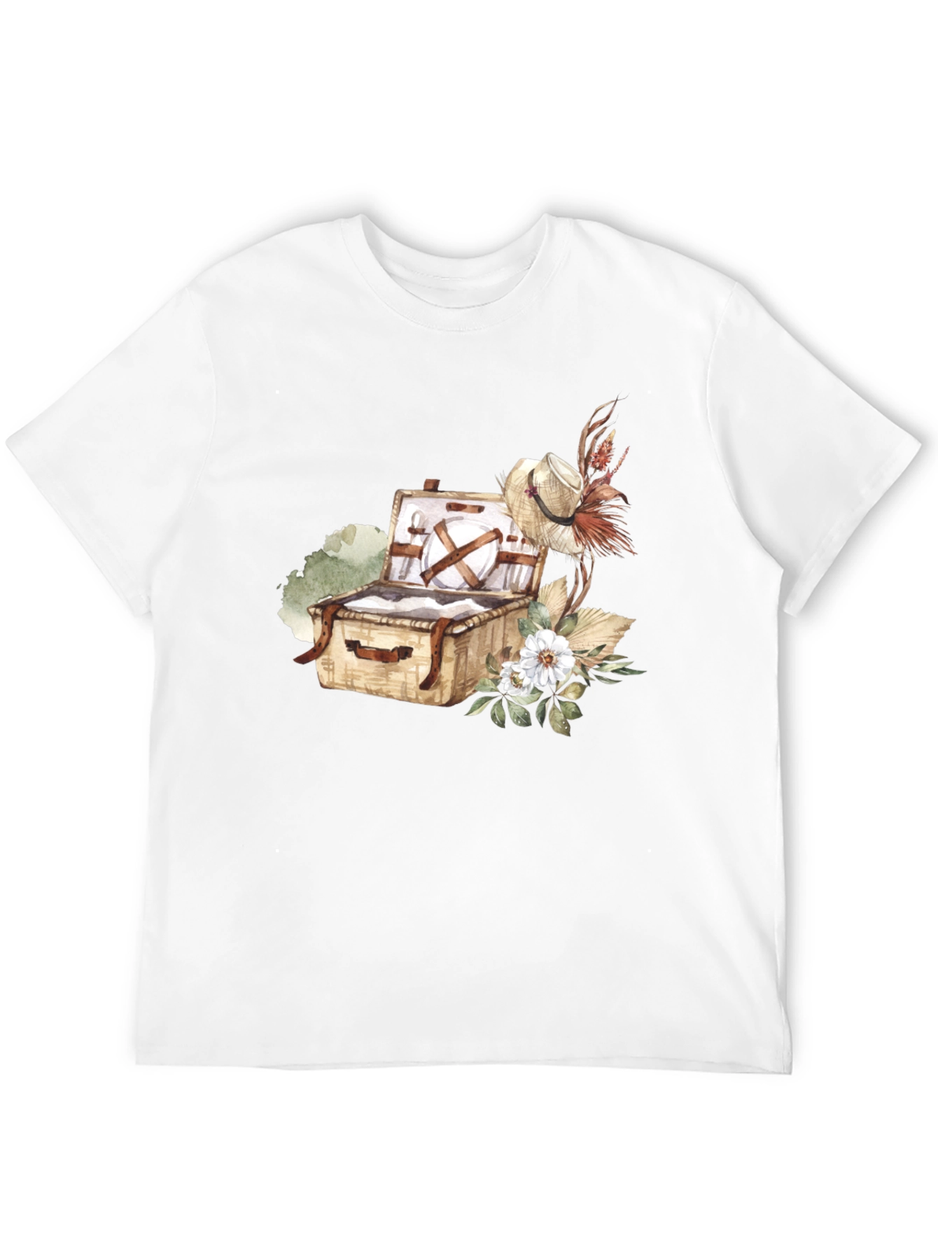 Picnic Basket Graphic Tee - Casual Black T-Shirt
