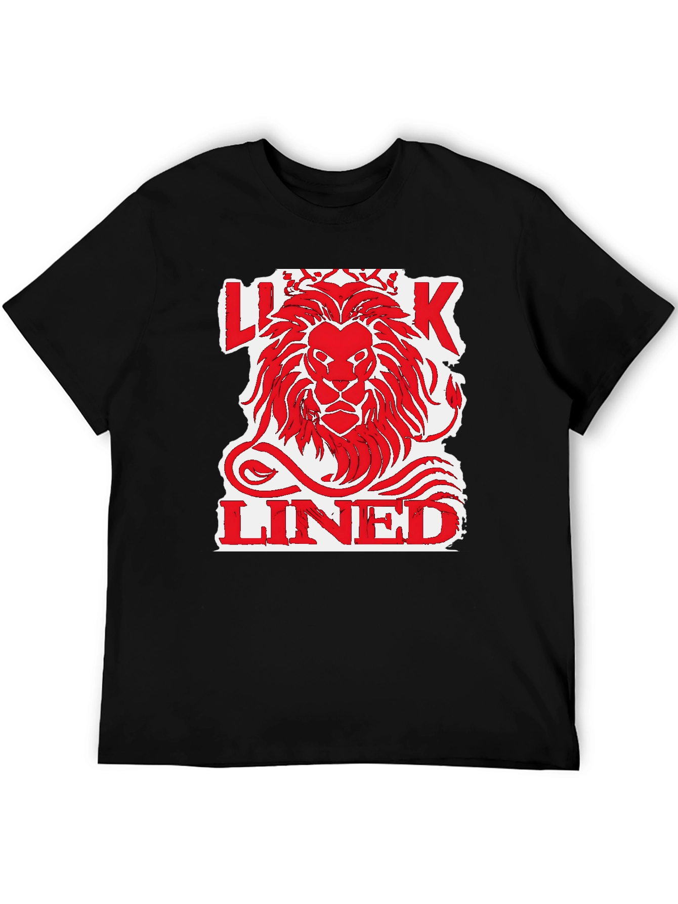 Lion King Lined Graphic Print Mens Black T-Shirt