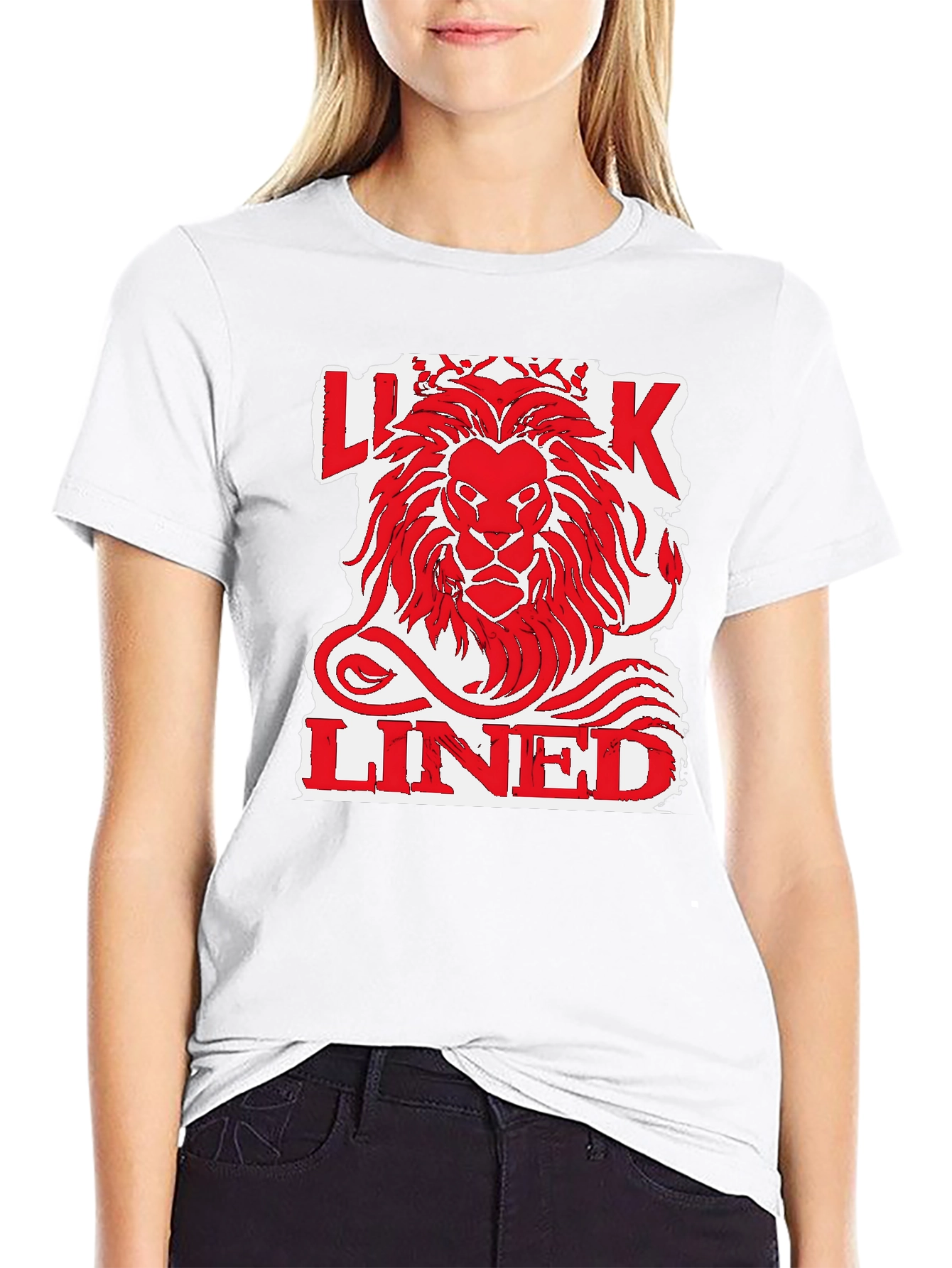 Lion King Lined Graphic Print Mens Black T-Shirt