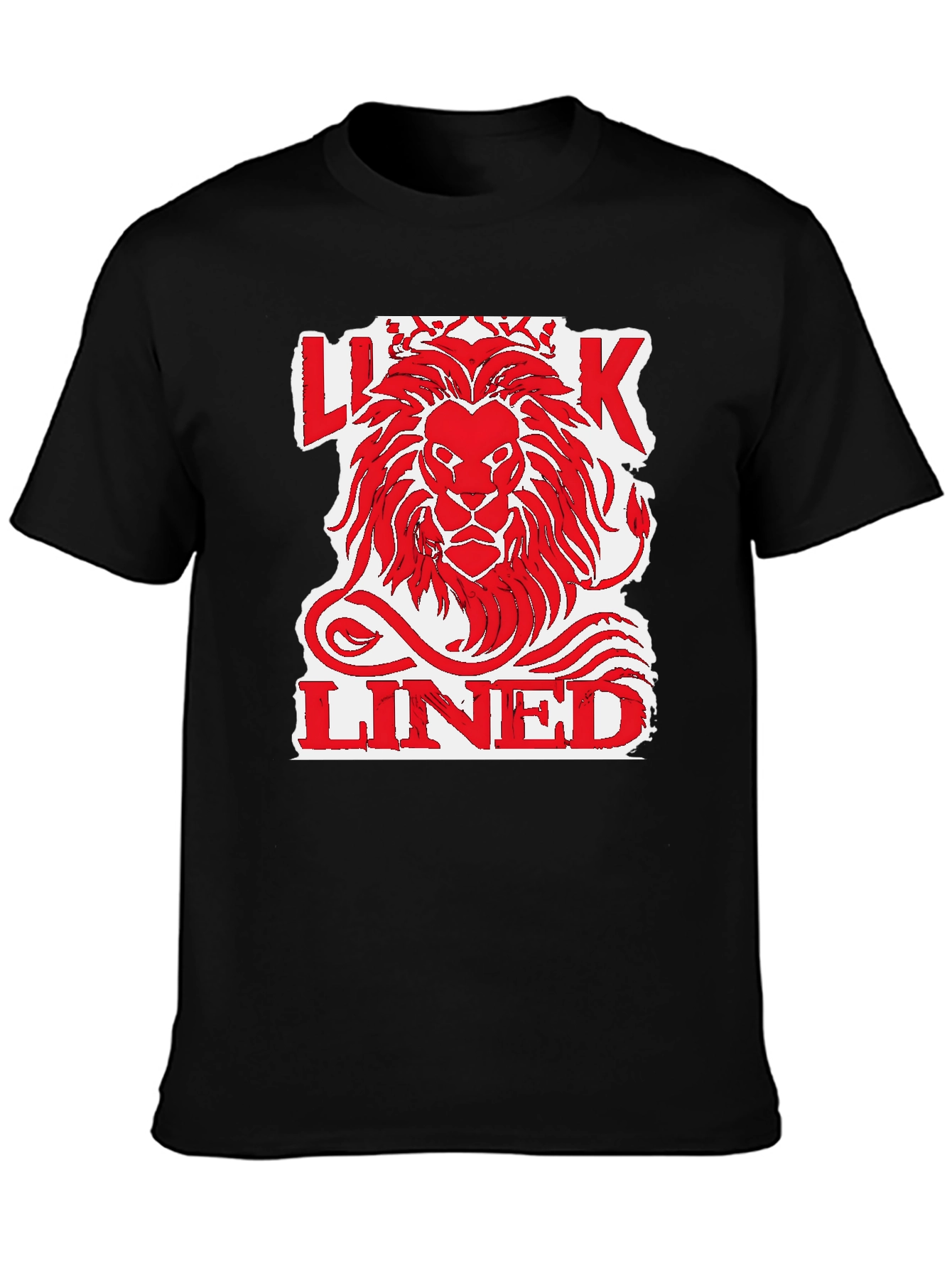 Lion King Lined Graphic Print Mens Black T-Shirt