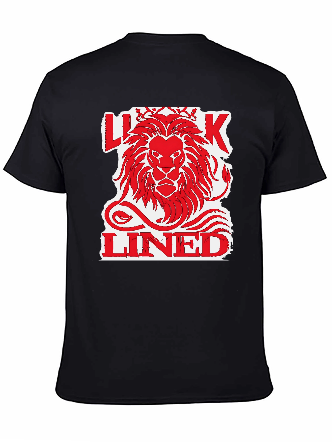 Lion King Lined Graphic Print Mens Black T-Shirt