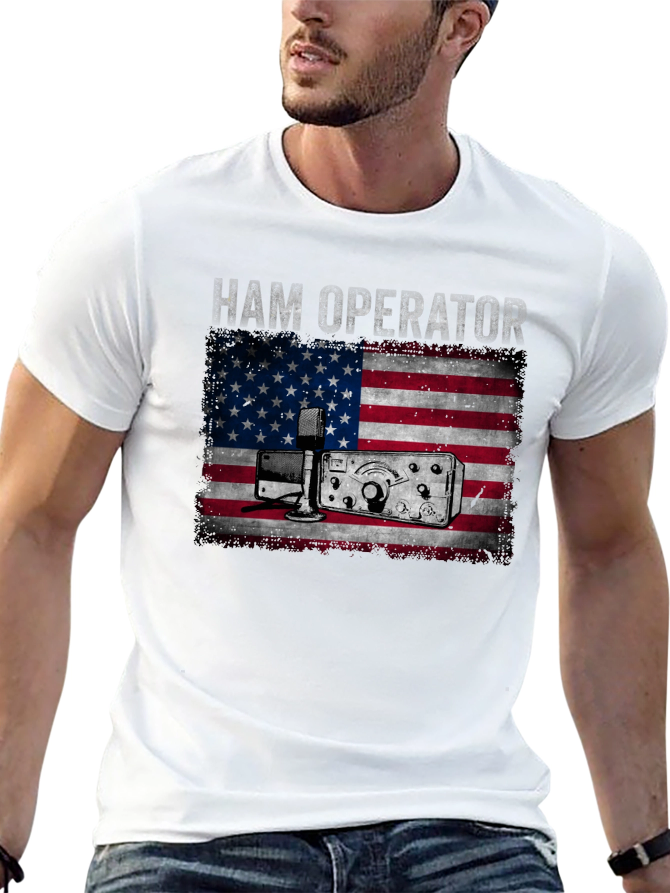 Ham Operator American Flag T-Shirt