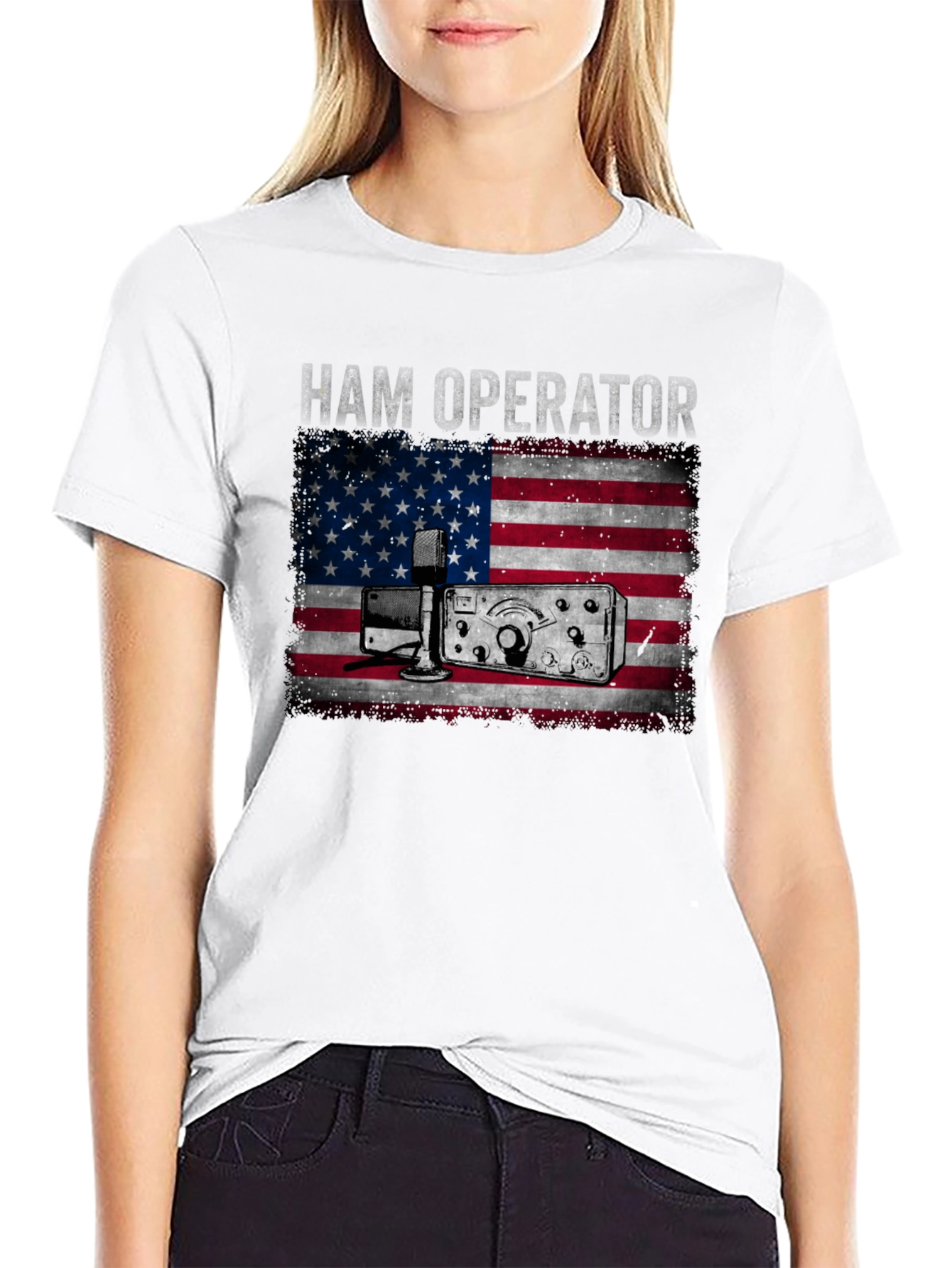 Ham Operator American Flag T-Shirt