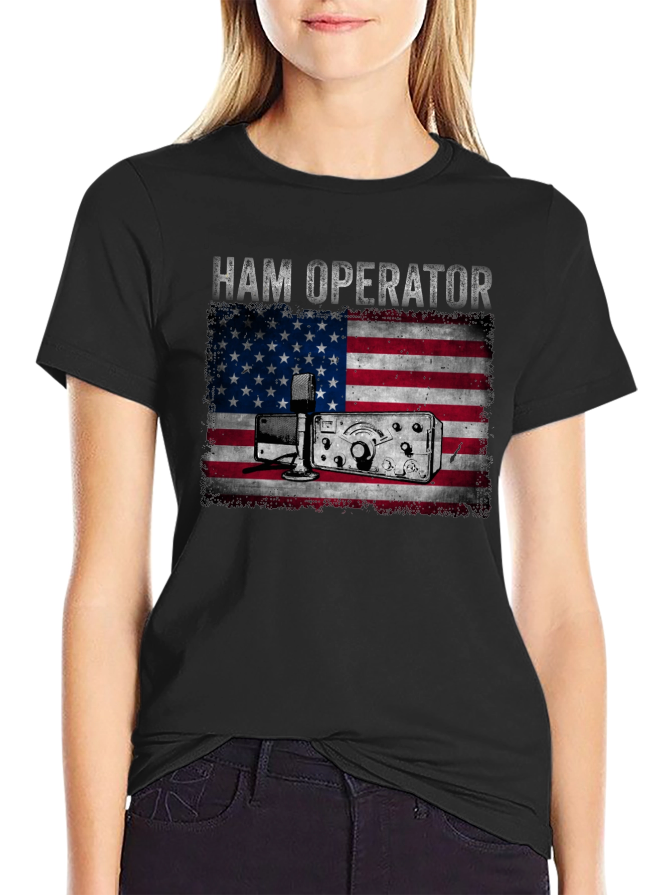Ham Operator American Flag T-Shirt