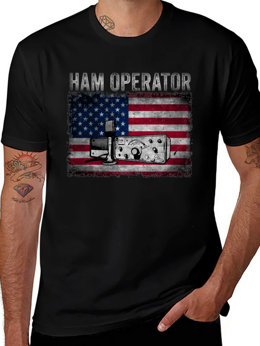 Ham Operator American Flag T-Shirt