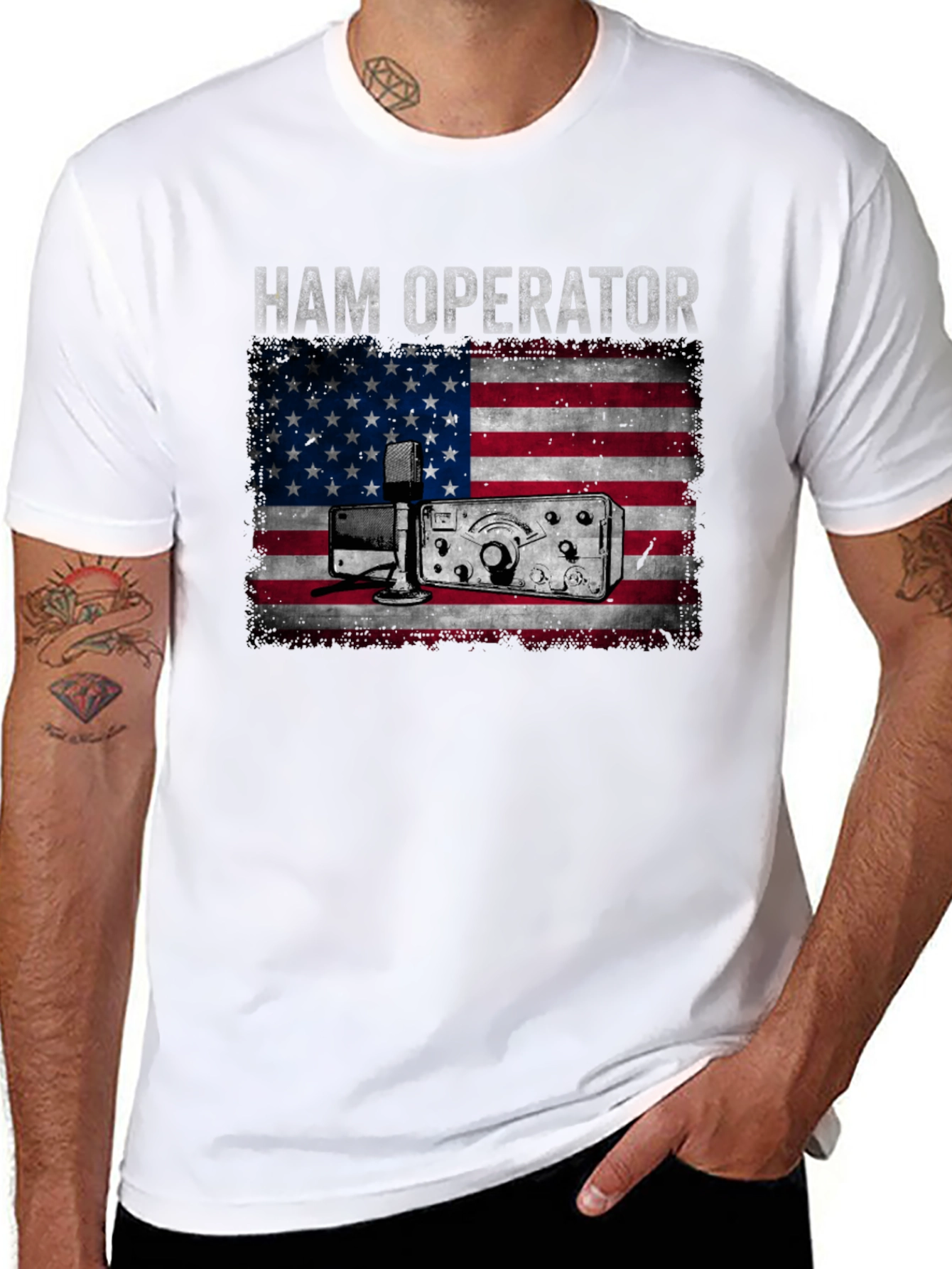 Ham Operator American Flag T-Shirt