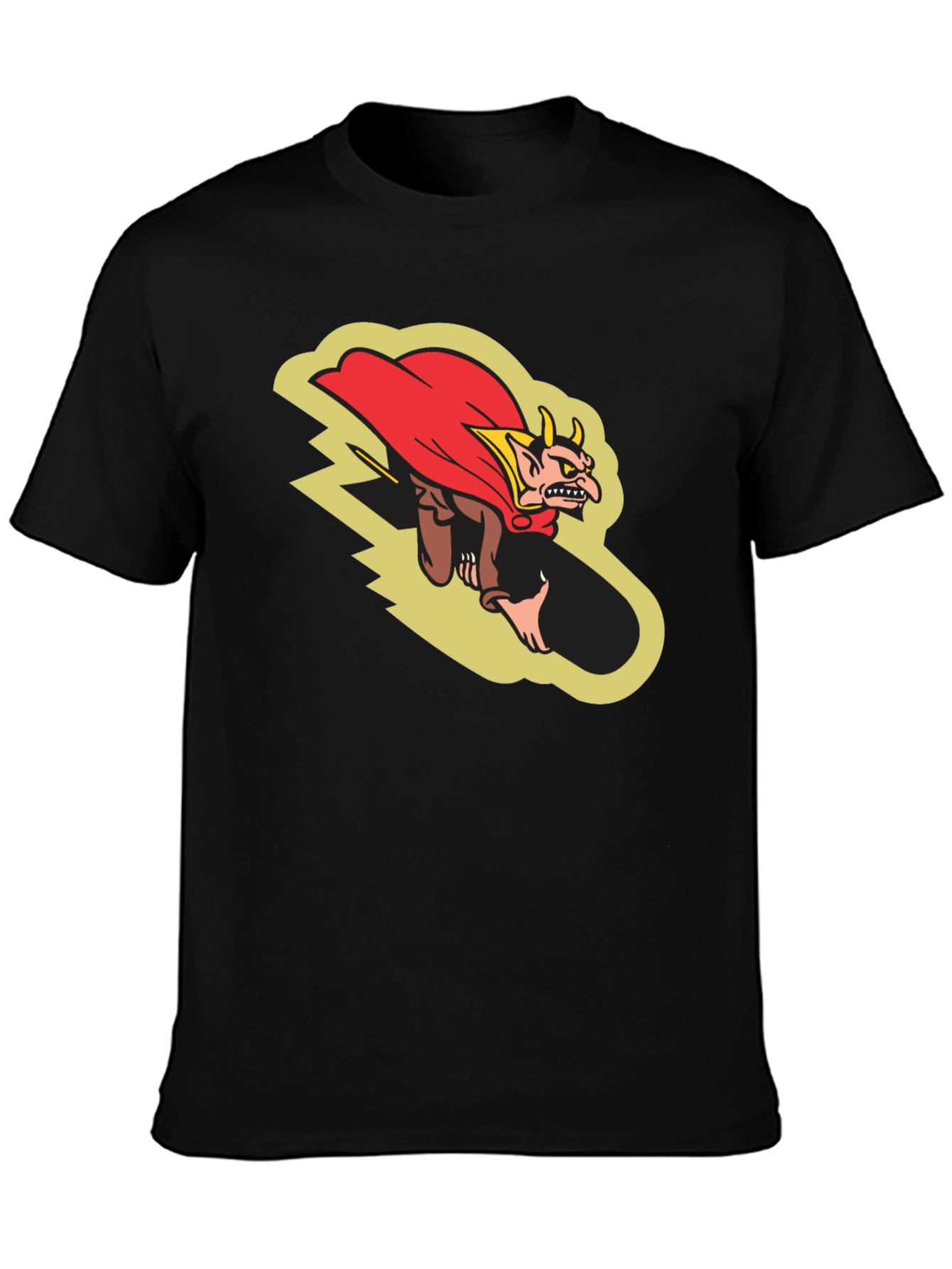 Devil Cartoon Graphic Black T-Shirt