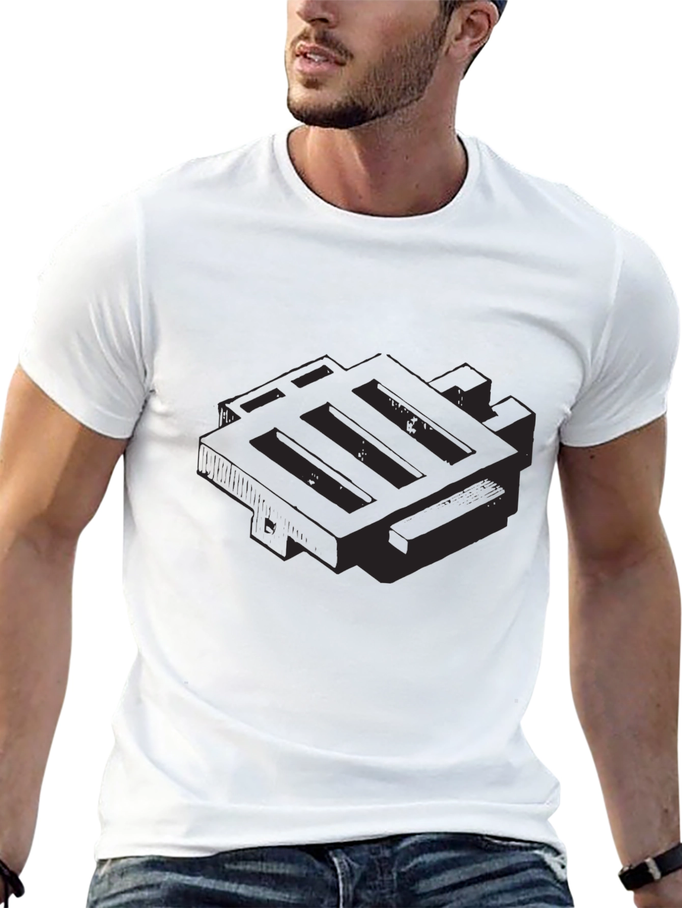 Abstract Geometric Graphic T-Shirt - Modern Design