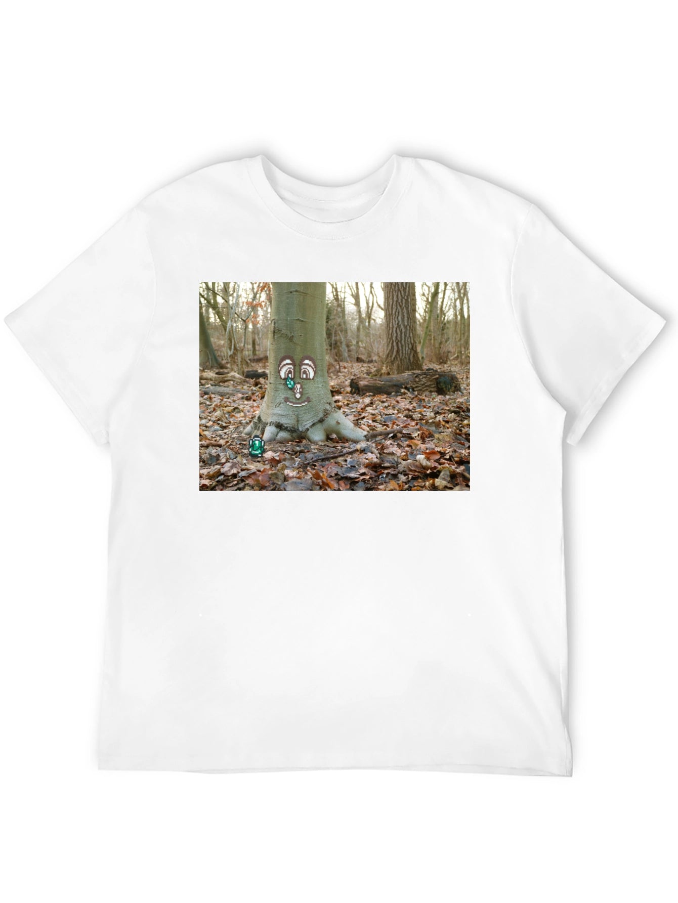 Whimsical Tree Face Graphic Tee - Nature Lovers T-Shirt